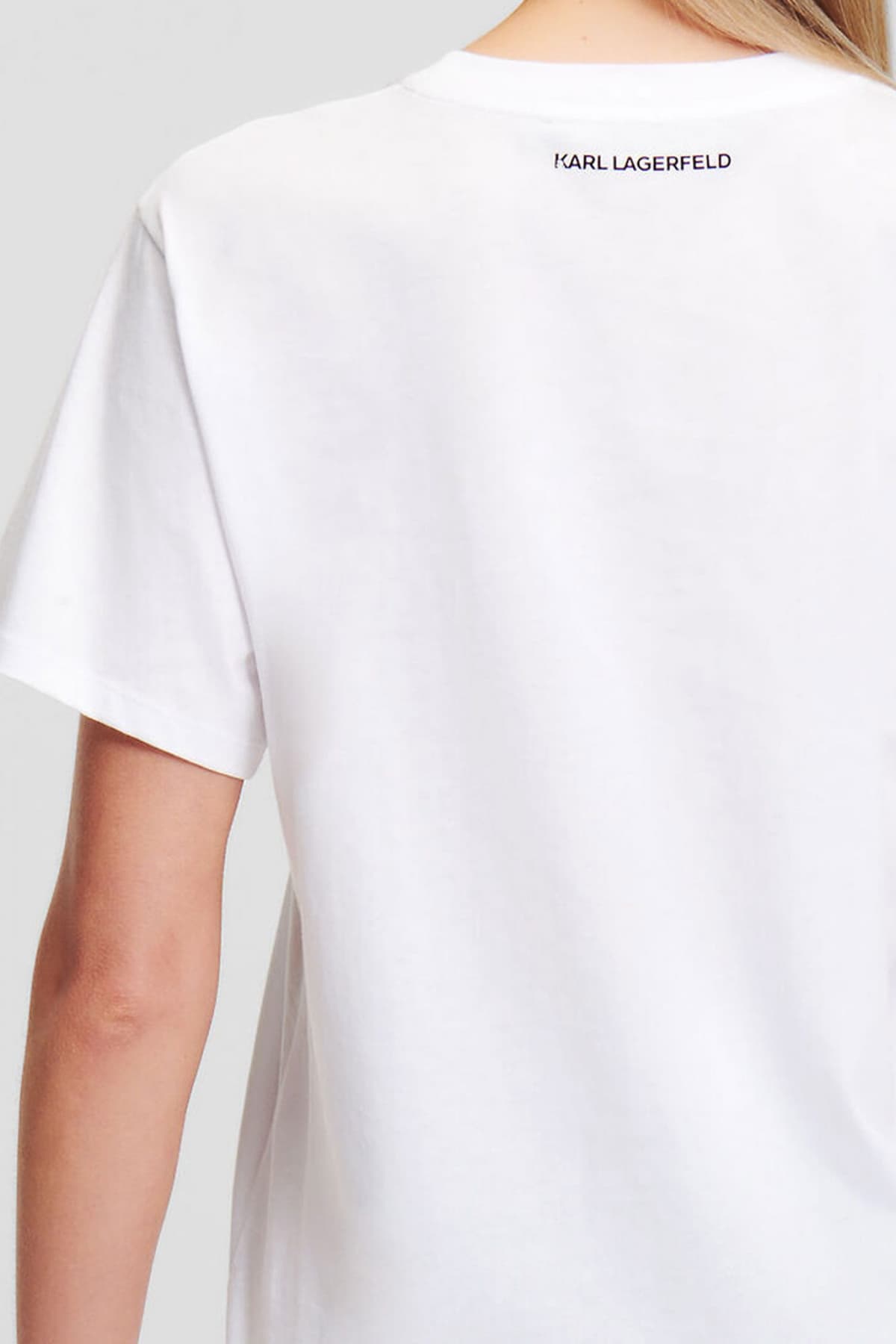 KARL LAGERFELD T-SHIRT IKON PATCH LOGO ΛΕΥΚΟ