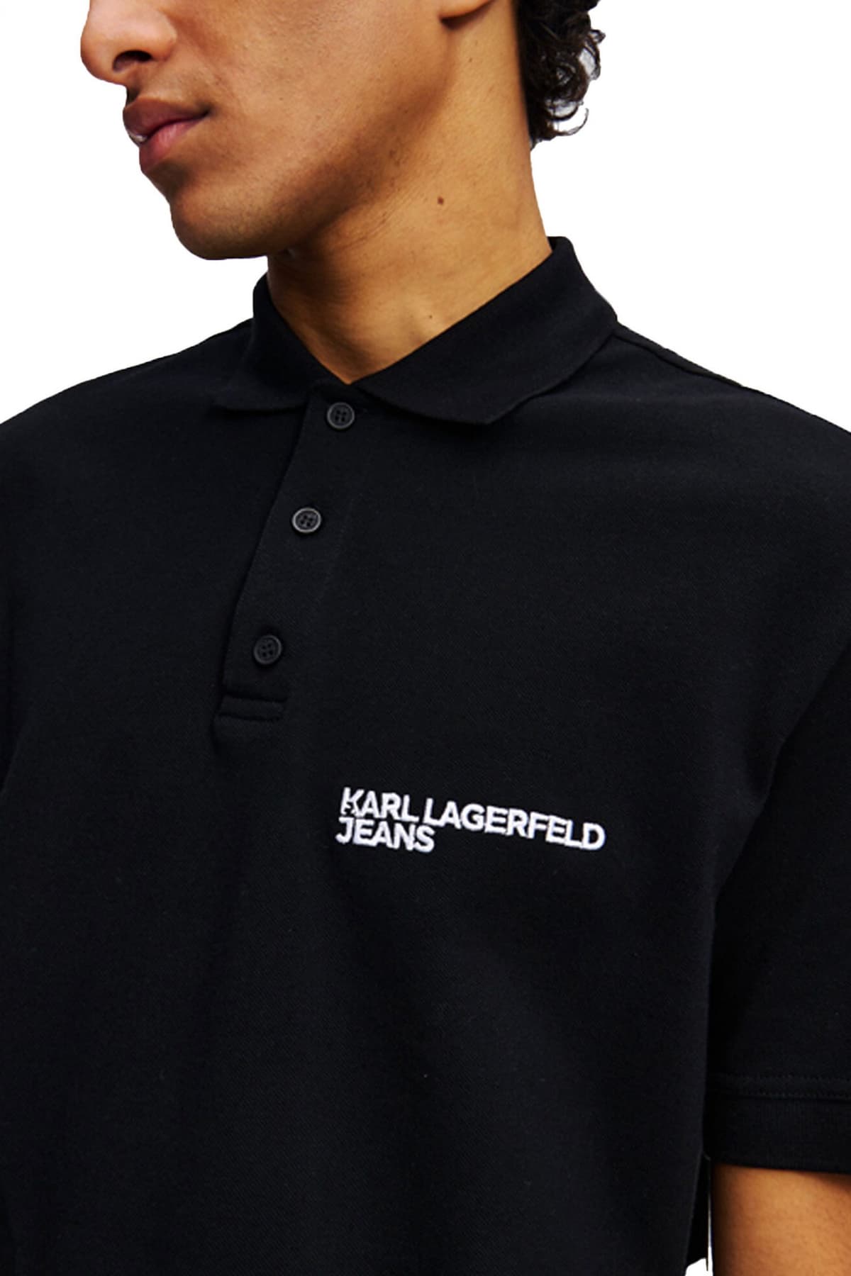 KARL LAGERFELD JEANS POLO REGULAR FIT KLJ PIQUE ΜΑΥΡΟ