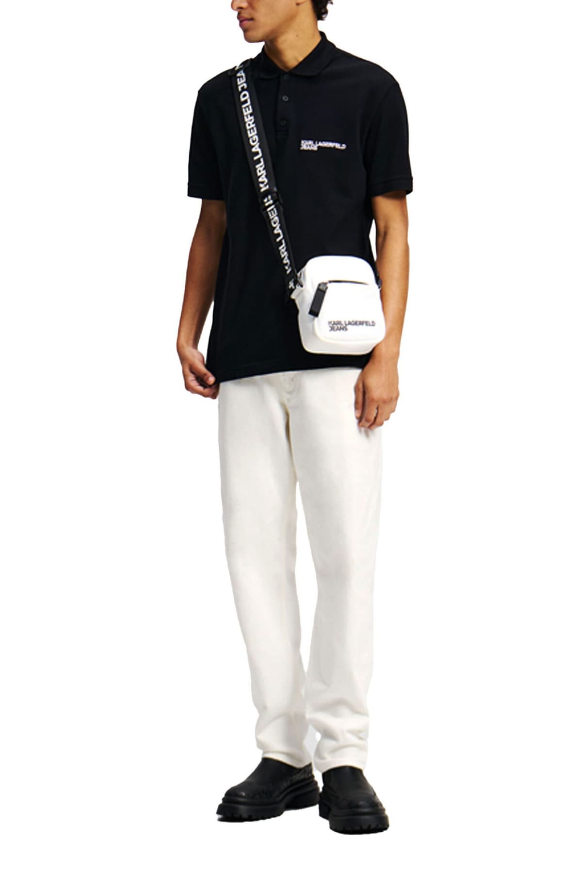 KARL LAGERFELD JEANS POLO REGULAR FIT KLJ PIQUE ΜΑΥΡΟ