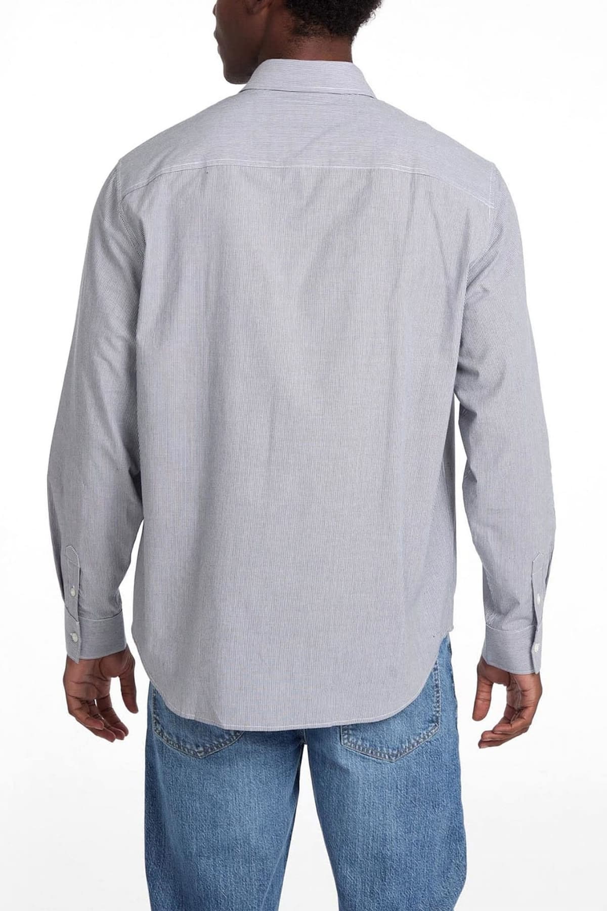 GUESS JEANS ΠΟΥΚΑΜΙΣΟ ΡΙΓΕ LS CLASSIC FIT POCKET ΜΠΛΕ