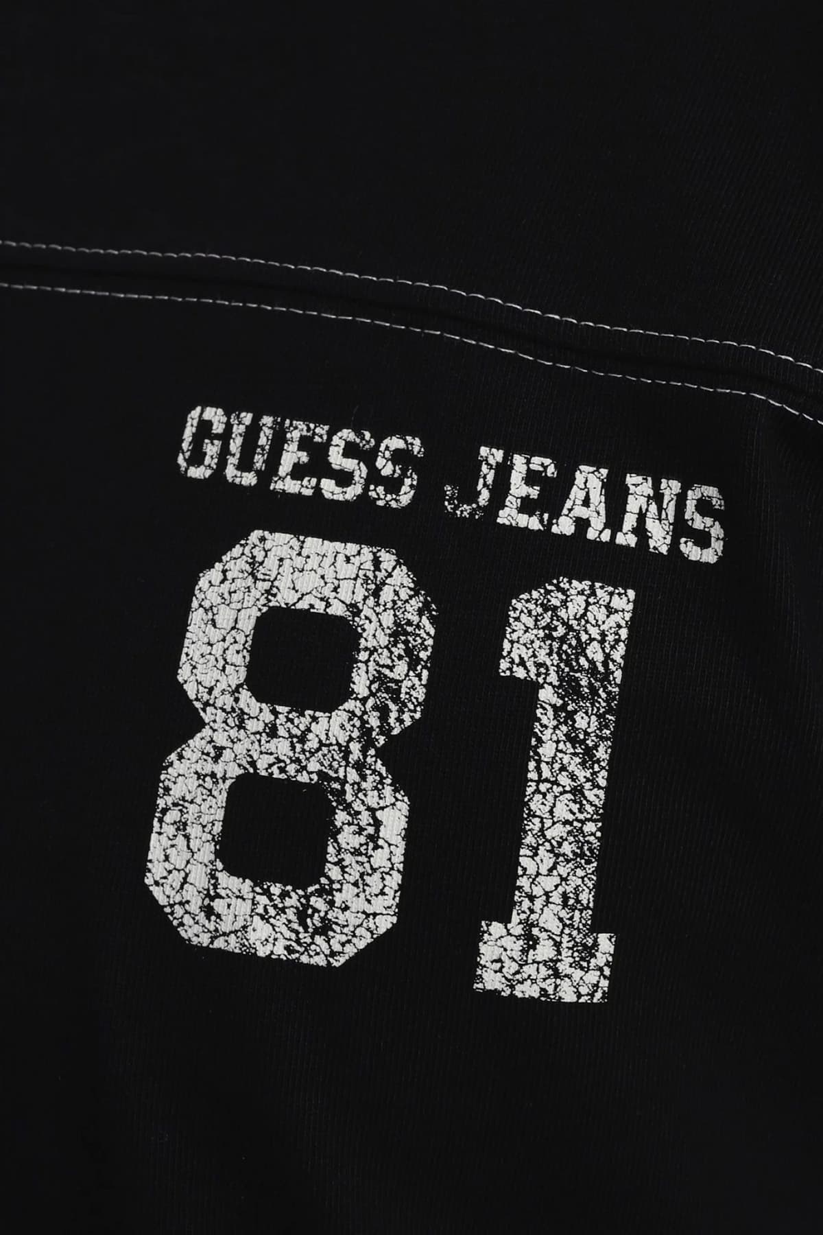 GUESS JEANS T-SHIRT CREWNECK OVERSIZED FIT LOGO ΜΑΥΡΟ
