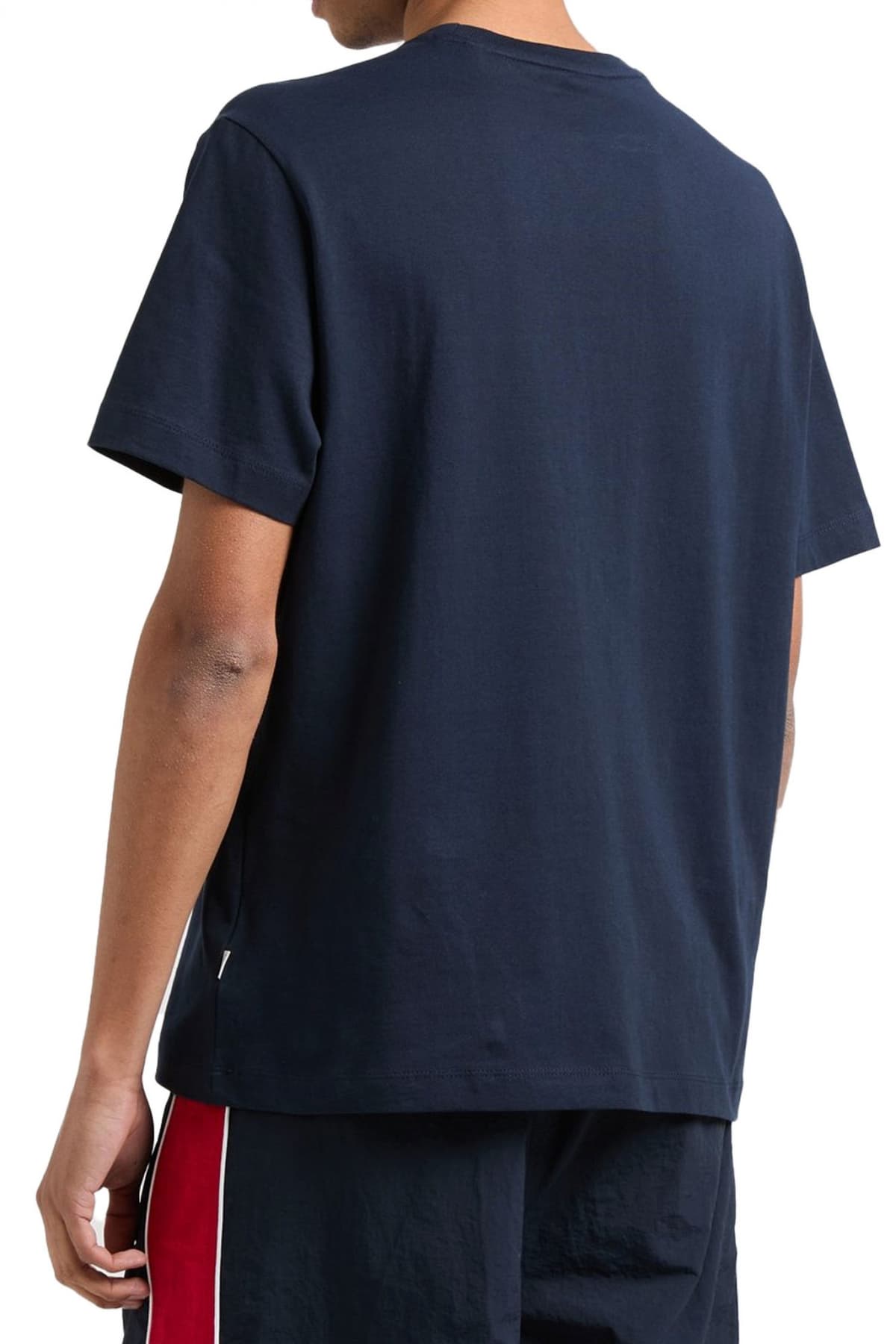 GUESS JEANS T-SHIRT CREWNECK REGULAR FIT LOGO ΜΠΛΕ