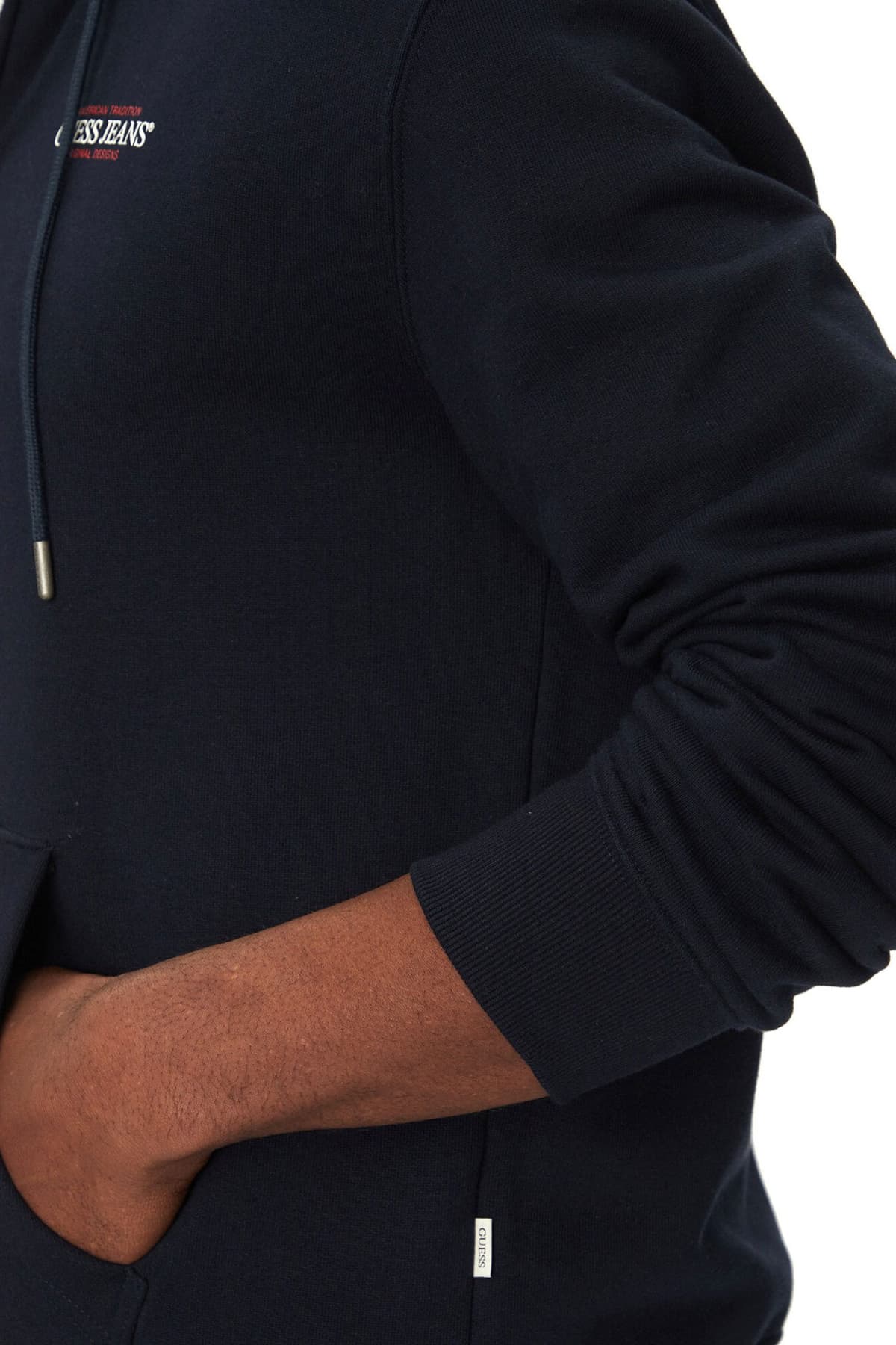 GUESS JEANS ΦΟΥΤΕΡ ZIPHOOD REGULAR FIT AM TRAD LOGO ΜΠΛΕ