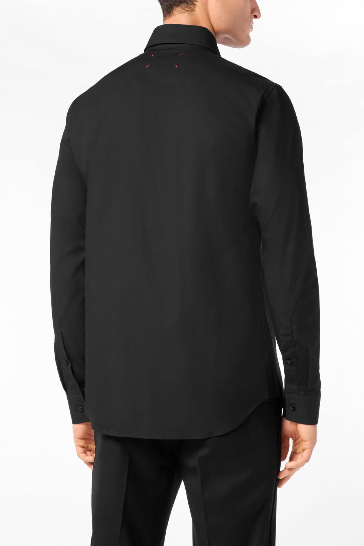 PHILIPP PLEIN ΠΟΥΚΑΜΙΣΟ SUGAR DADDY CUT LS REGULAR FIT LOGO ΜΕΤΑΛΛΙΚΟ ΜΑΥΡΟ