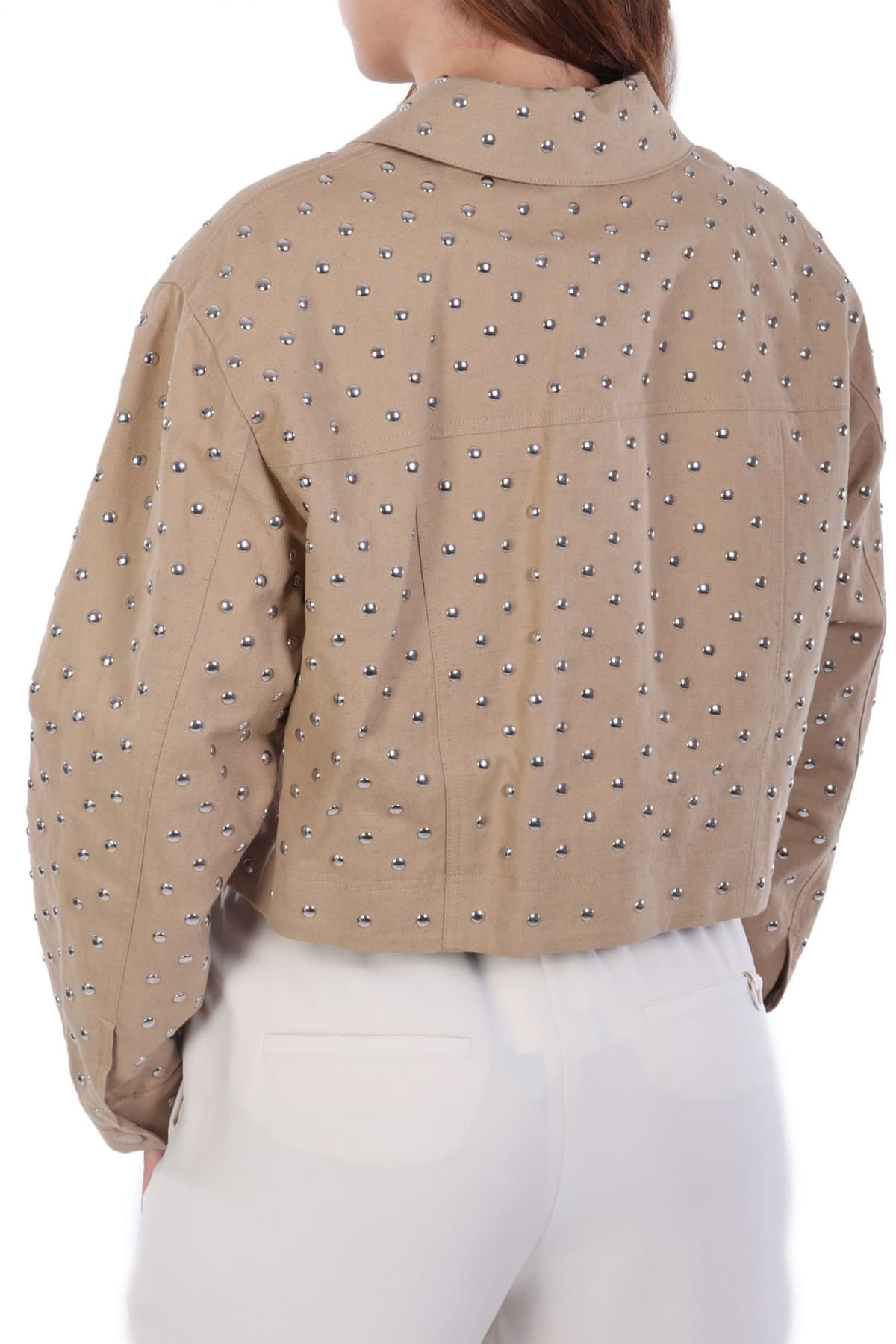 MARELLA ΜΠΟΥΦΑΝ JACKET BENITO CROP ΤΡΟΥΚΣ ΚΑΦΕ