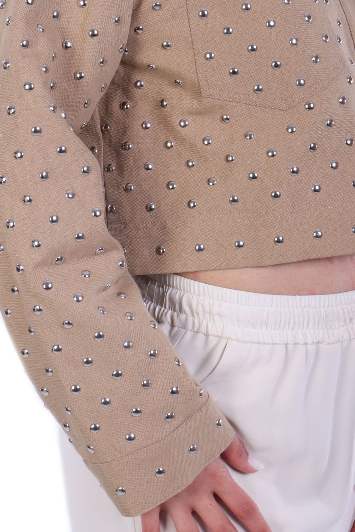 MARELLA ΜΠΟΥΦΑΝ JACKET BENITO CROP ΤΡΟΥΚΣ ΚΑΦΕ