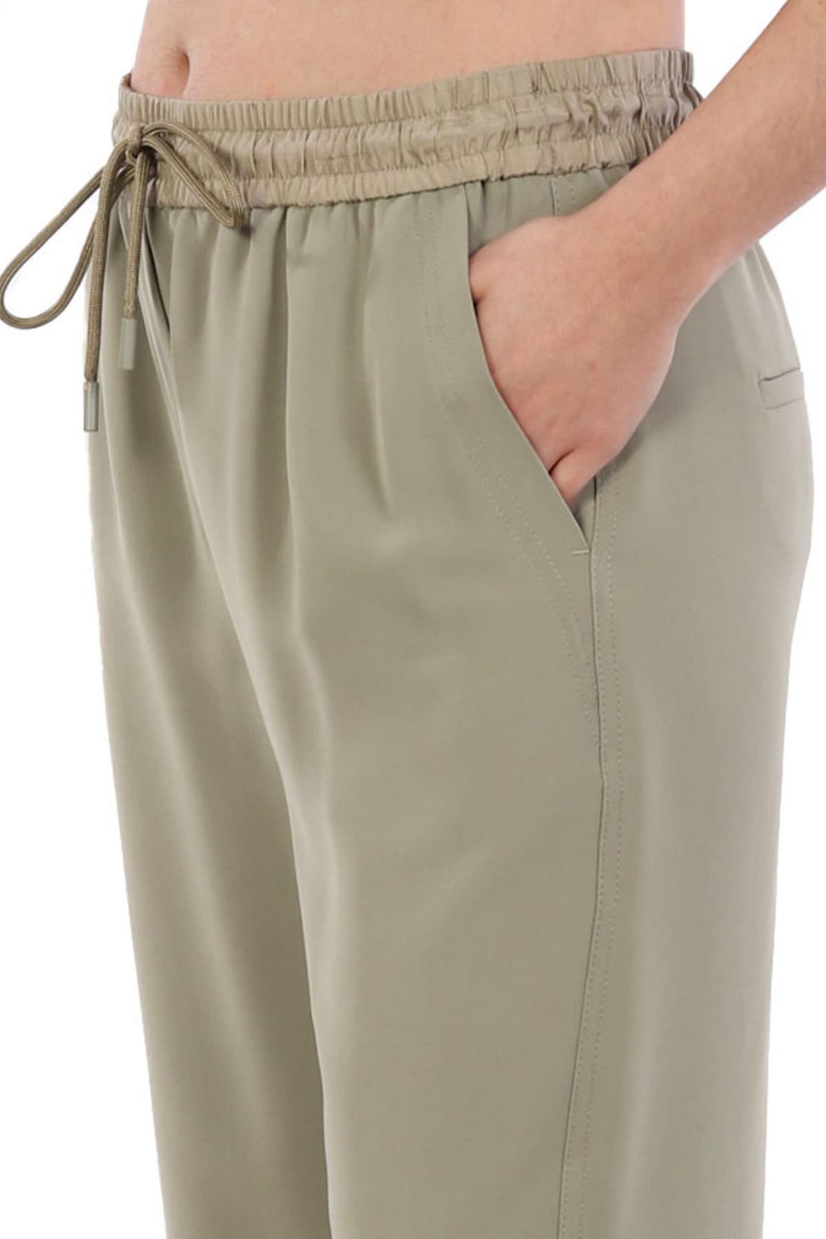 MARELLA MONOCHROME ΠΑΝΤΕΛΟΝΑ ABITATA ΛΑΣΤΙΧΟ ΣΤΗΝ ΜΕΣΗ XAKI