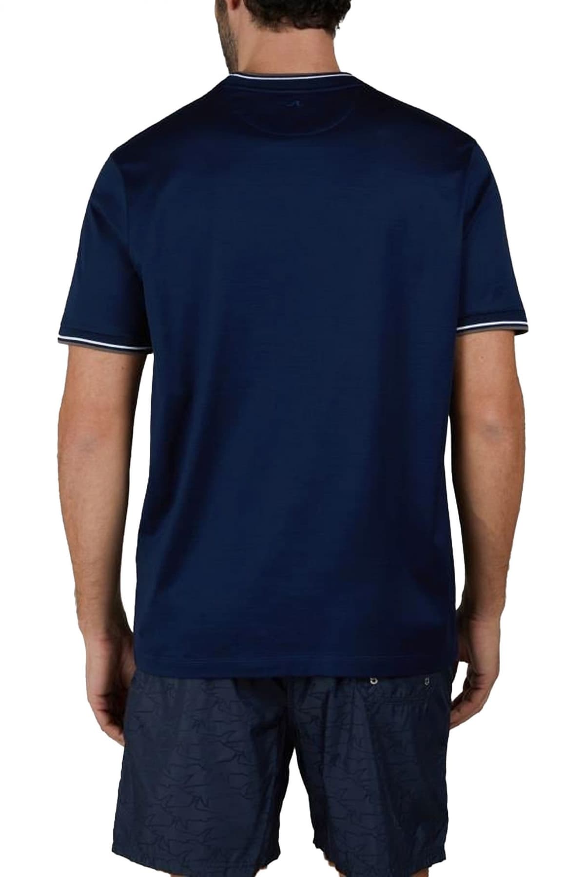 PAUL&SHARK T-SHIRT CREW NECK ΡΙΓΕ ΓΙΑΚΑ ΜΠΛΕ