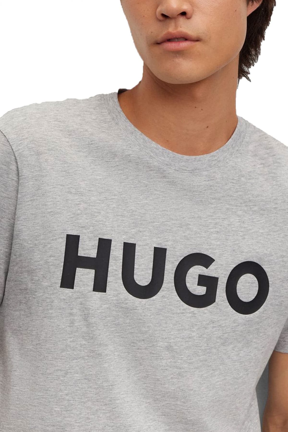 HUGO T-SHIRT DULIVIO LOGO ΓΚΡΙ