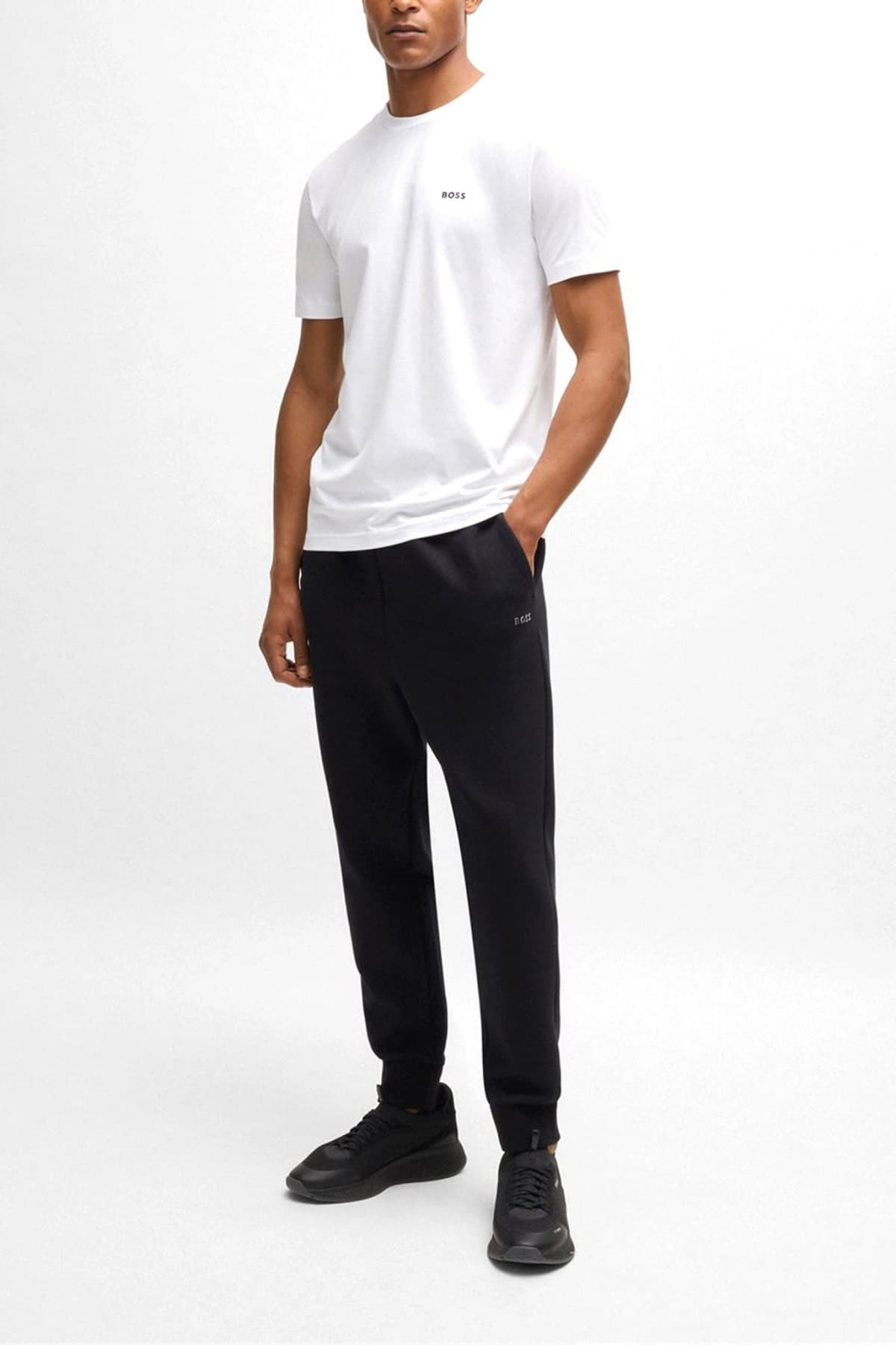 BOSS ATHLEISURE T-SHIRT TEE LOGO ΛΕΥΚΟ