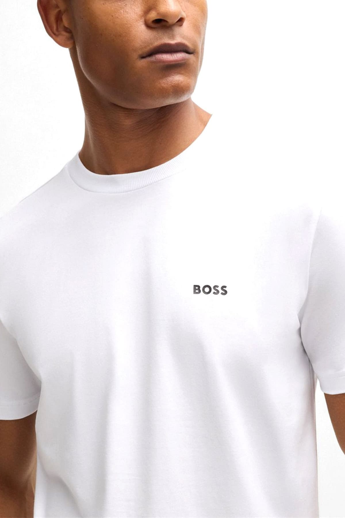BOSS ATHLEISURE T-SHIRT TEE LOGO ΛΕΥΚΟ