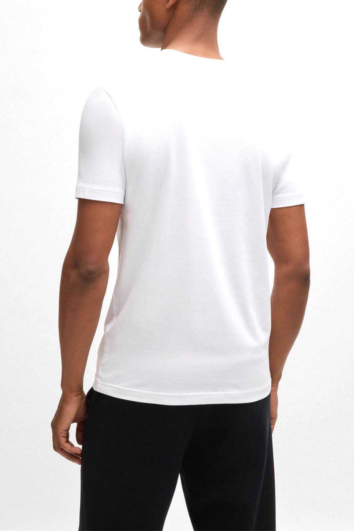 BOSS ATHLEISURE T-SHIRT TEE LOGO ΛΕΥΚΟ