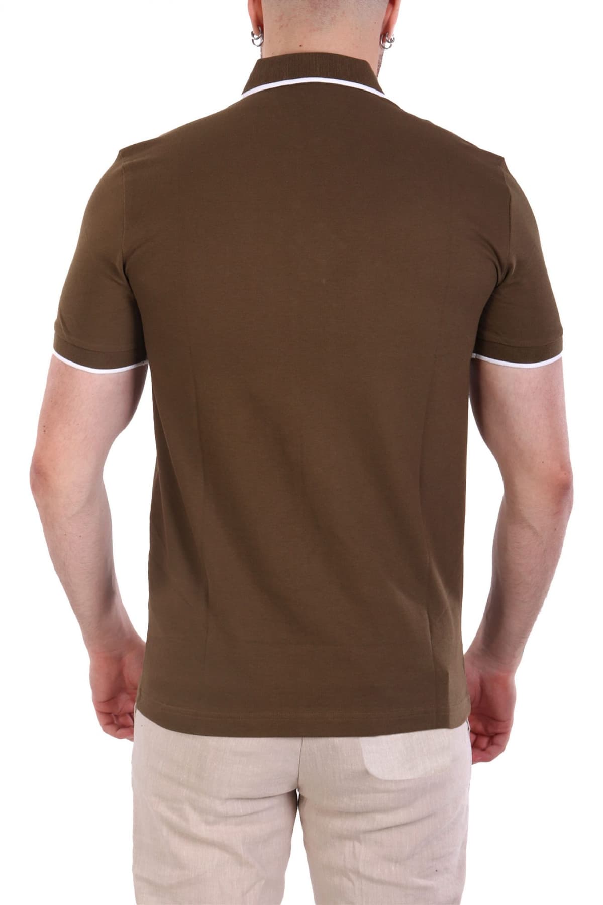 BOSS CASUAL ΚΟΝΤΟΜΑΝΙΚΟ POLO SLIM FIT PASSERTIP ΛΑΔΙ