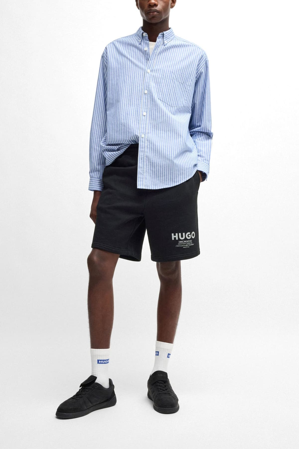 HUGO BLUE ΒΕΡΜΟΥΔΑ ΦΟΥΤΕΡ NOMARIO ΜΑΥΡΟ