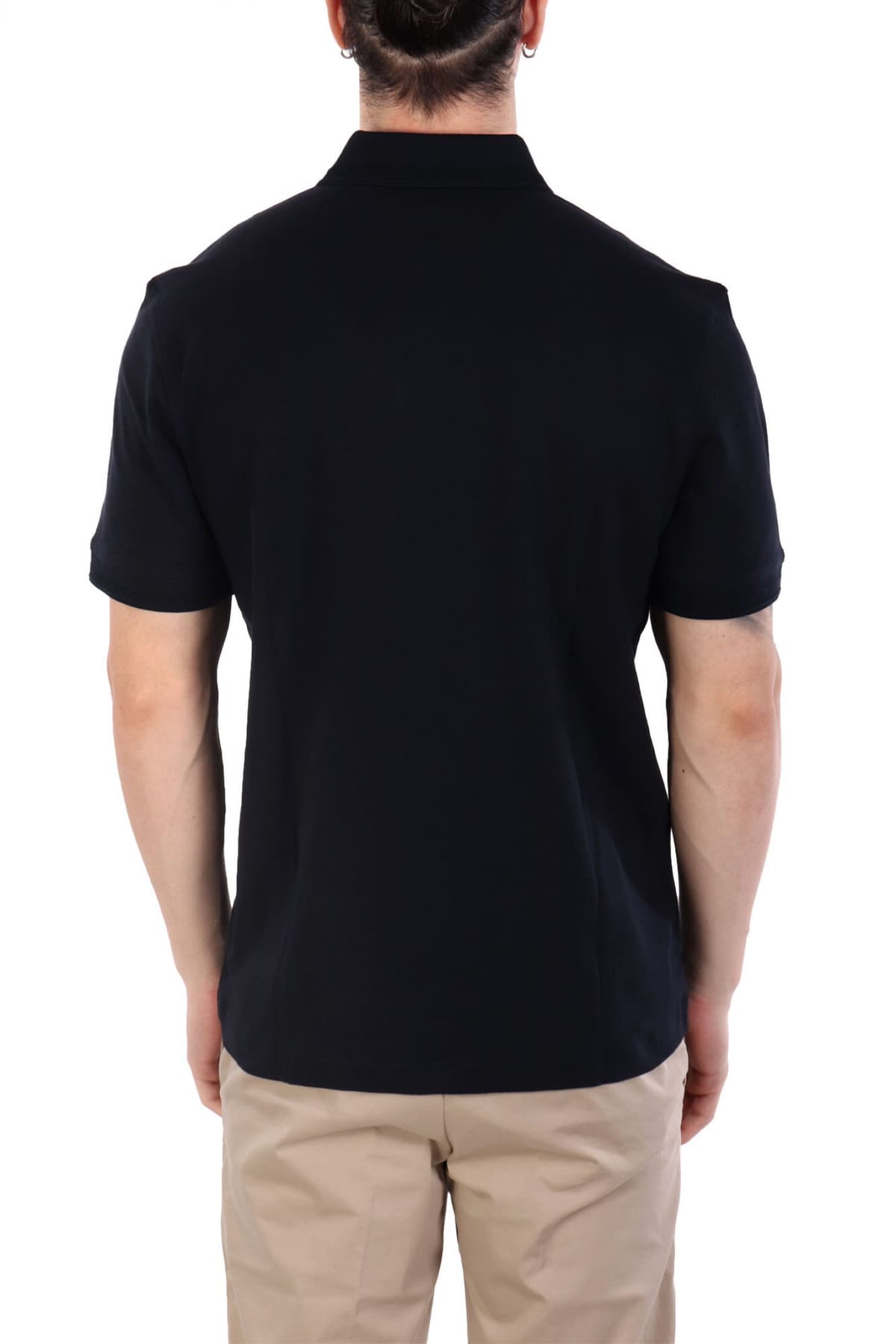 BOSS CASUAL ΚΟΝΤΟΜΑΝΙΚΟ POLO REGULAR FIT PE_INTERLOCK ΣΚΟΥΡΟ ΜΠΛΕ