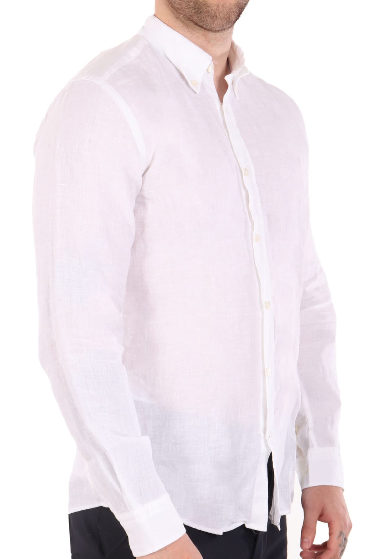 BOSS ΠΟΥΚΑΜΙΣΟ BUTTON DOWN ΛΙΝΟ SLIM FIT H-ROAN-BD-E-C1-243 ΛΕΥΚΟ