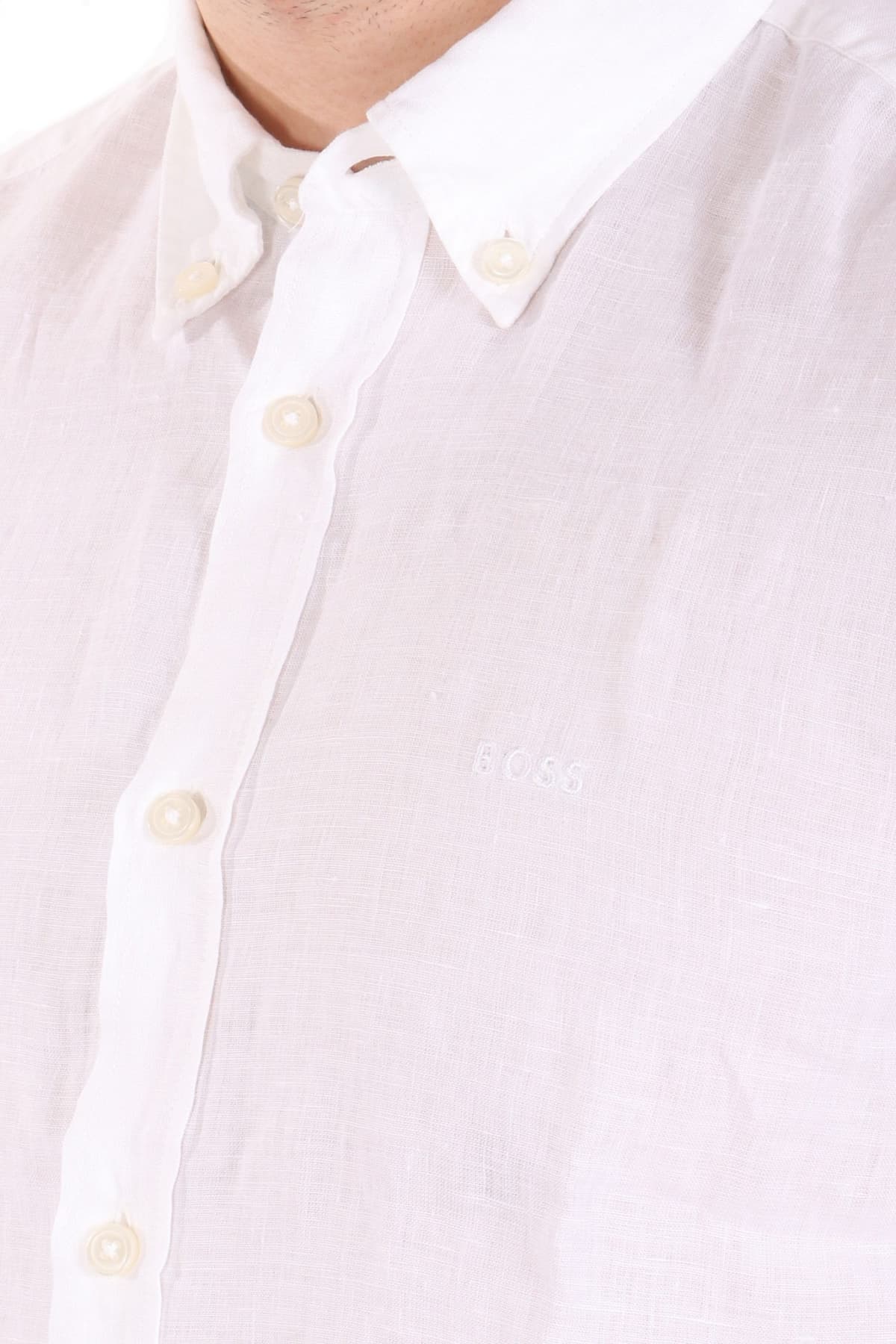 BOSS ΠΟΥΚΑΜΙΣΟ BUTTON DOWN ΛΙΝΟ SLIM FIT H-ROAN-BD-E-C1-243 ΛΕΥΚΟ