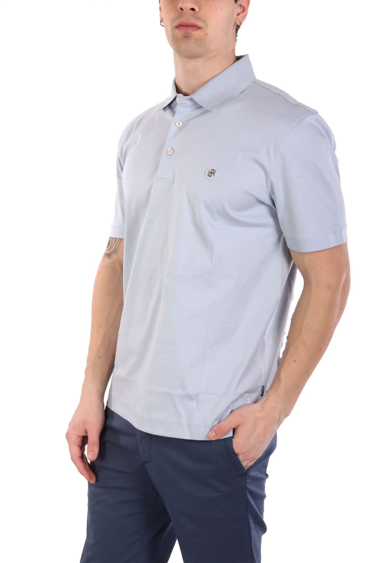 BOSS POLO MERCERISED REGULAR FIT C-PARRIS 01 ΓΑΛΑΖΙΟ