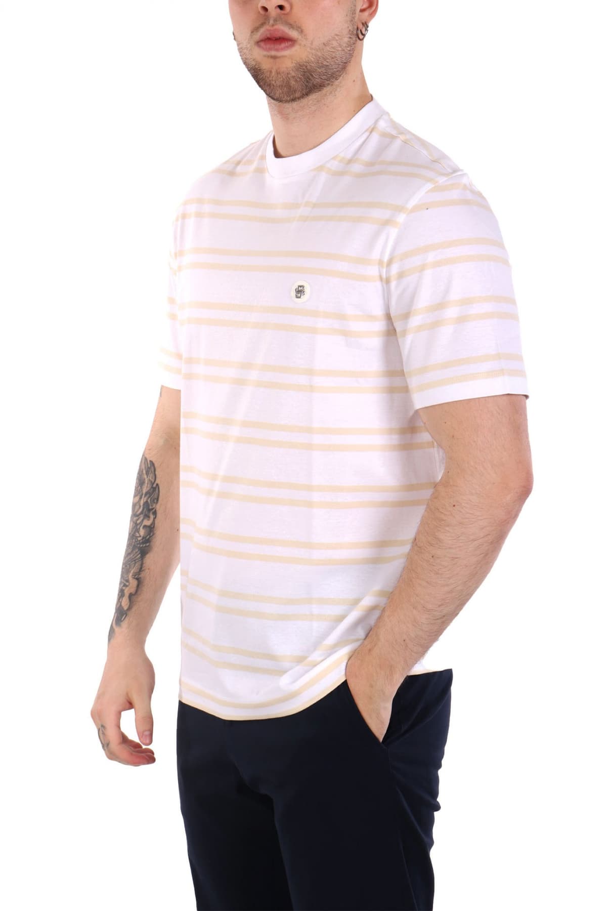 BOSS T-SHIRT C-TAUT 01 ΛΕΥΚΟ-ΜΠΕΖ