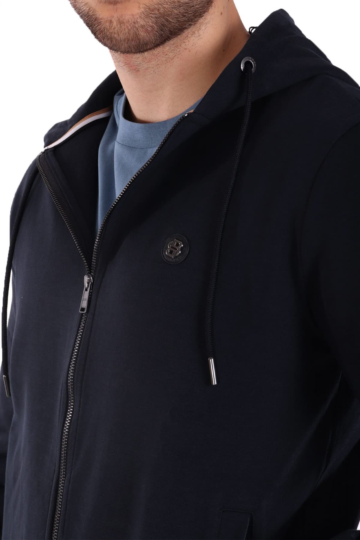 BOSS ΦΟΥΤΕΡ FULLZIP C-SPENCE 01 ΣΚΟΥΡΟ ΜΠΛΕ