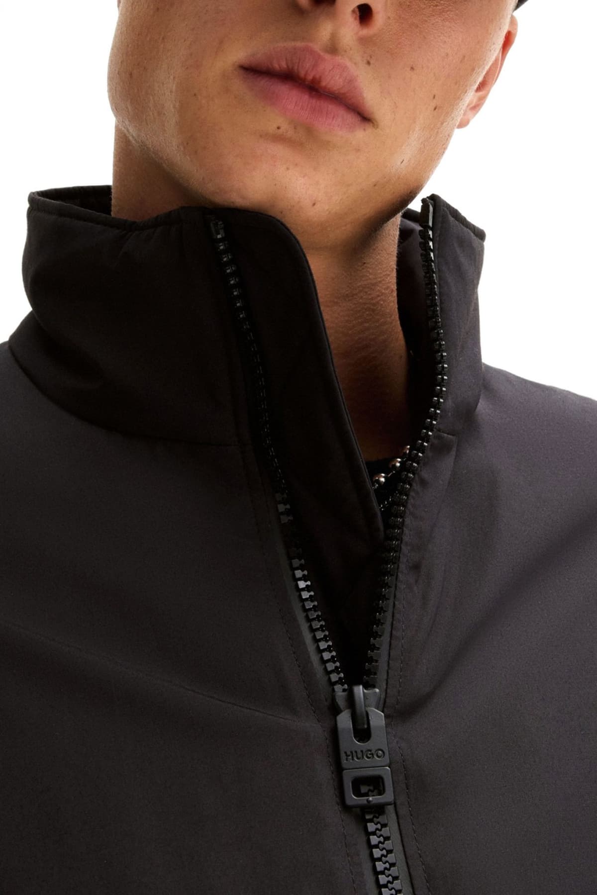 HUGO ΜΠΟΥΦΑΝ BOMBER BEREN2511 LOGO ΜΕΤΑΛΛΙΚΟ ΜΑΥΡΟ