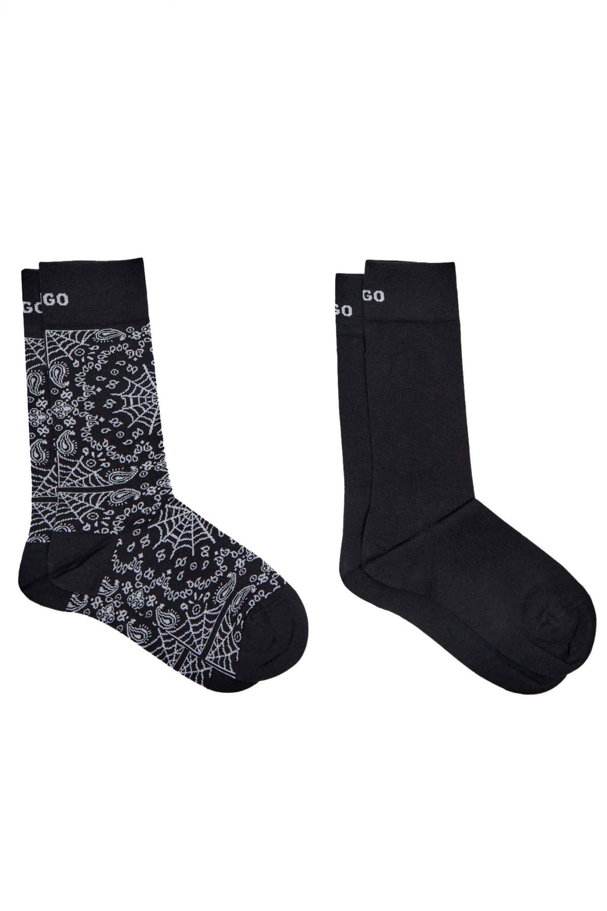 HUGO ΚΑΛΤΣΕΣ 2P RS BANDANA CC LOGO ΛΕΥΚΟ-ΜΑΥΡΟ