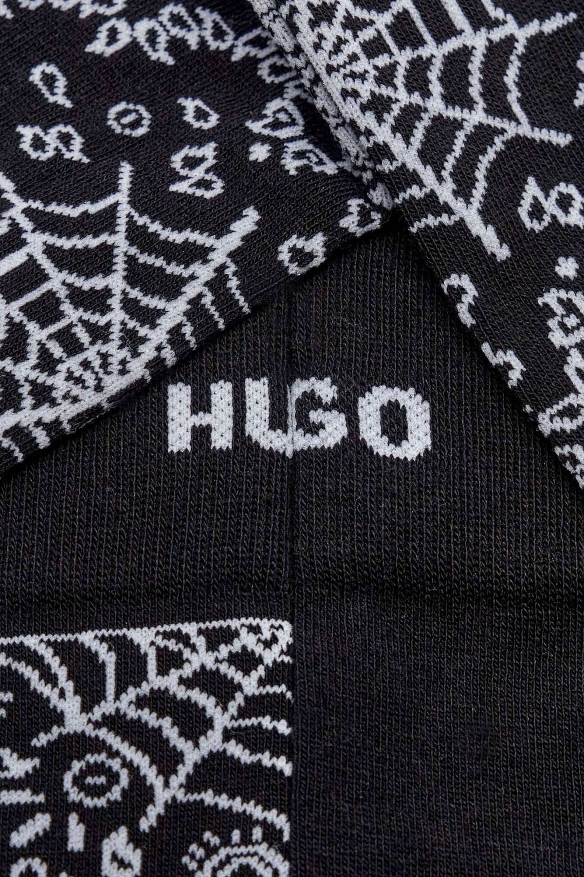 HUGO ΚΑΛΤΣΕΣ 2P RS BANDANA CC LOGO ΛΕΥΚΟ-ΜΑΥΡΟ