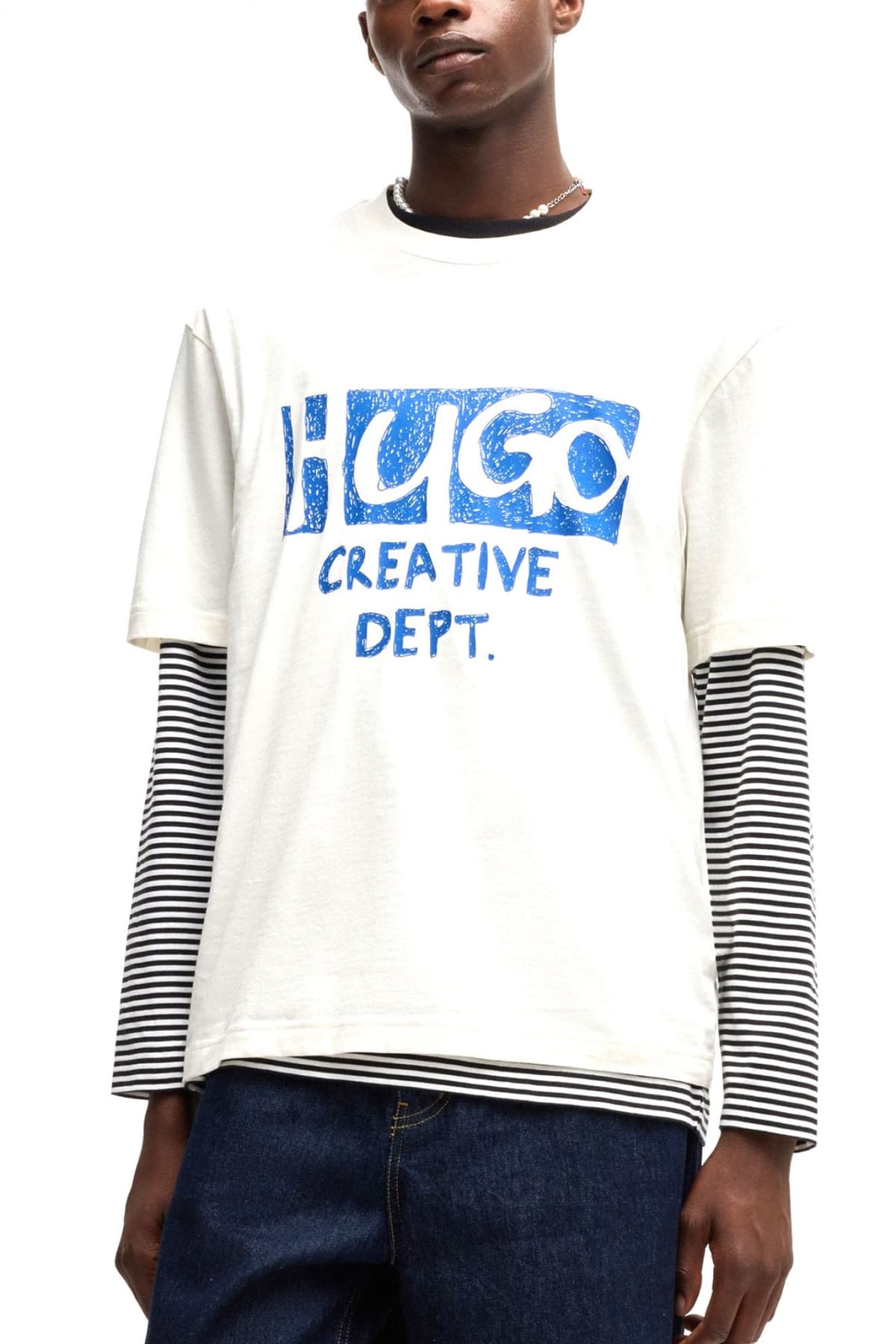 HUGO BLUE T-SHIRT NUGOCREA ΥΠΟΛΕΥΚΟ