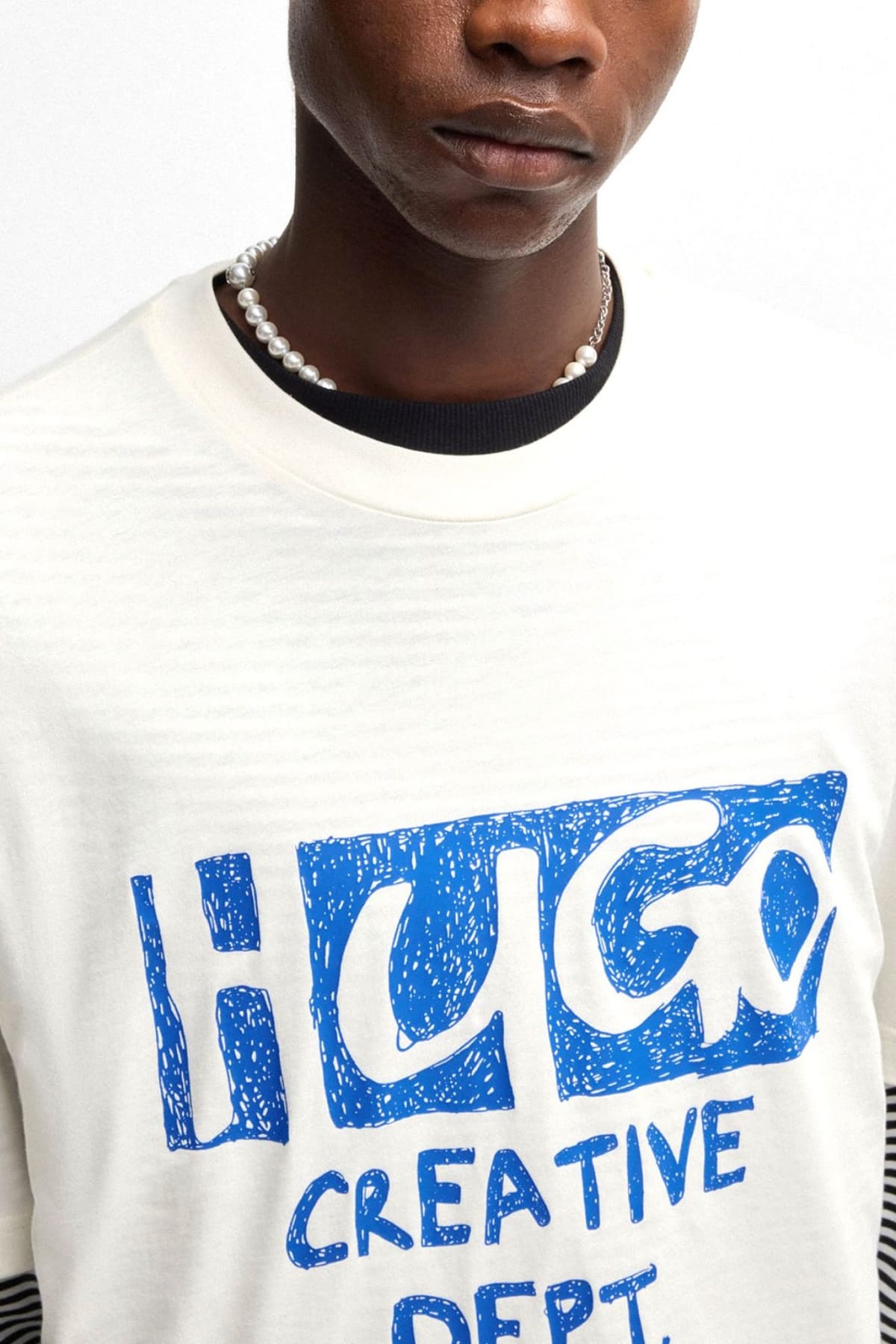 HUGO BLUE T-SHIRT NUGOCREA ΥΠΟΛΕΥΚΟ