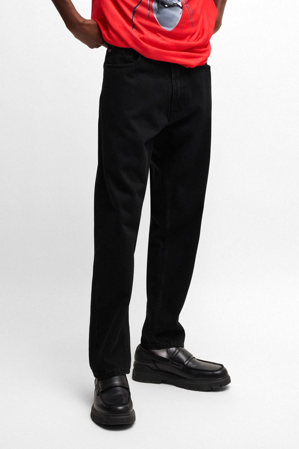 HUGO ΠΑΝΤΕΛΟΝΙ JEANS 838 TAPERED FIT ΜΑΥΡΟ