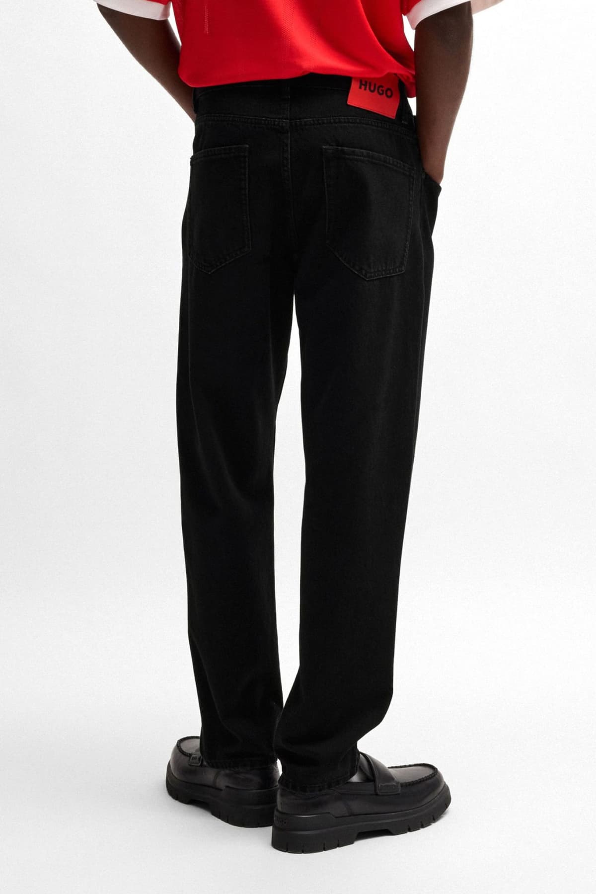 HUGO ΠΑΝΤΕΛΟΝΙ JEANS 838 TAPERED FIT ΜΑΥΡΟ