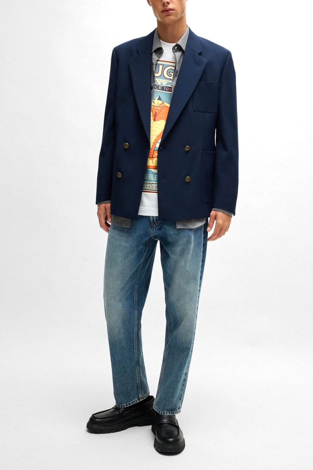 HUGO ΠΑΝΤΕΛΟΝΙ JEANS 838 TAPERED FIT ΑΝΟΙΧΤΟ ΜΠΛΕ