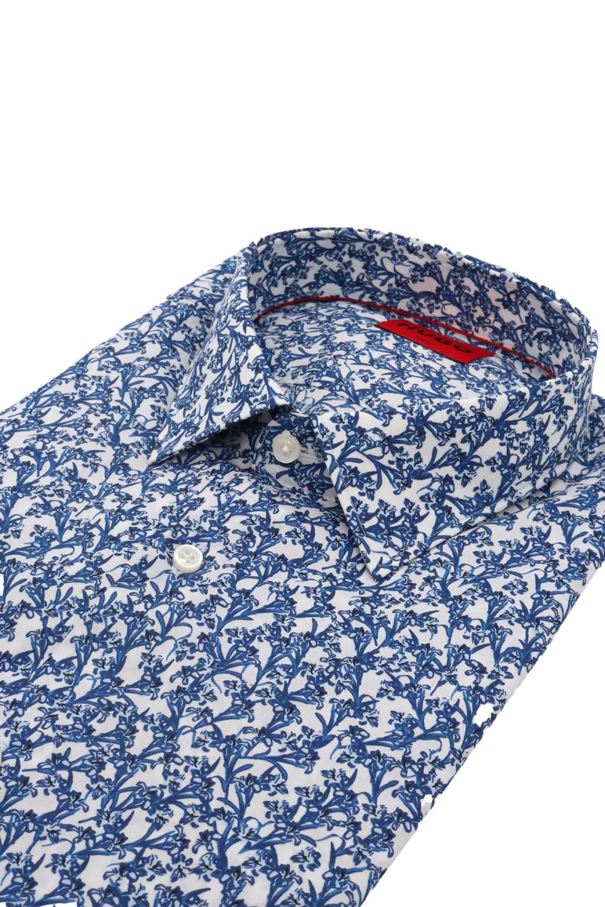 HUGO ΠΟΥΚΑΜΙΣΟ KΕΝΝΟ SLIM FIT ΜΙΚΡΟΣΧΕΔΙΟ ΛΕΥΚΟ-ΜΠΛΕ