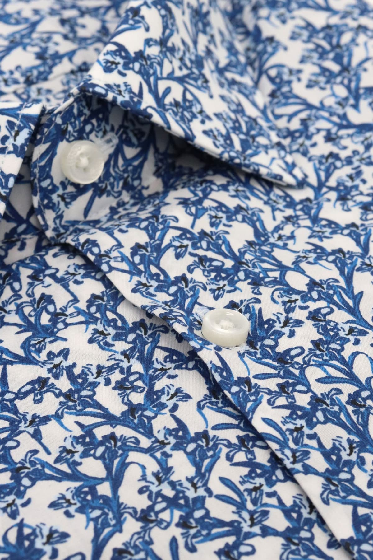 HUGO ΠΟΥΚΑΜΙΣΟ KΕΝΝΟ SLIM FIT ΜΙΚΡΟΣΧΕΔΙΟ ΛΕΥΚΟ-ΜΠΛΕ