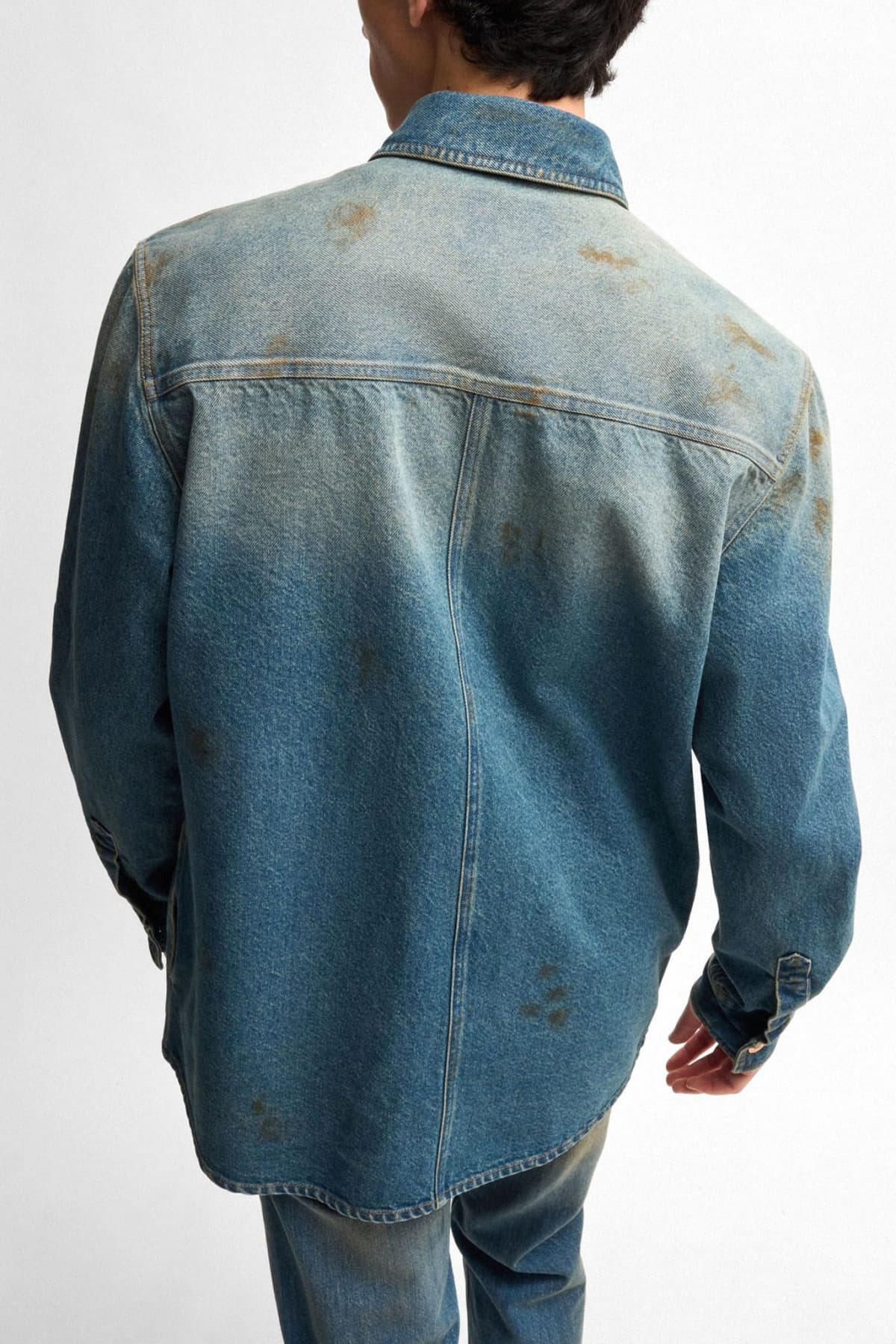 HUGO BLUE ΠΟΥΚΑΜΙΣΟ JEANS EBRIDO ΜΠΛΕ