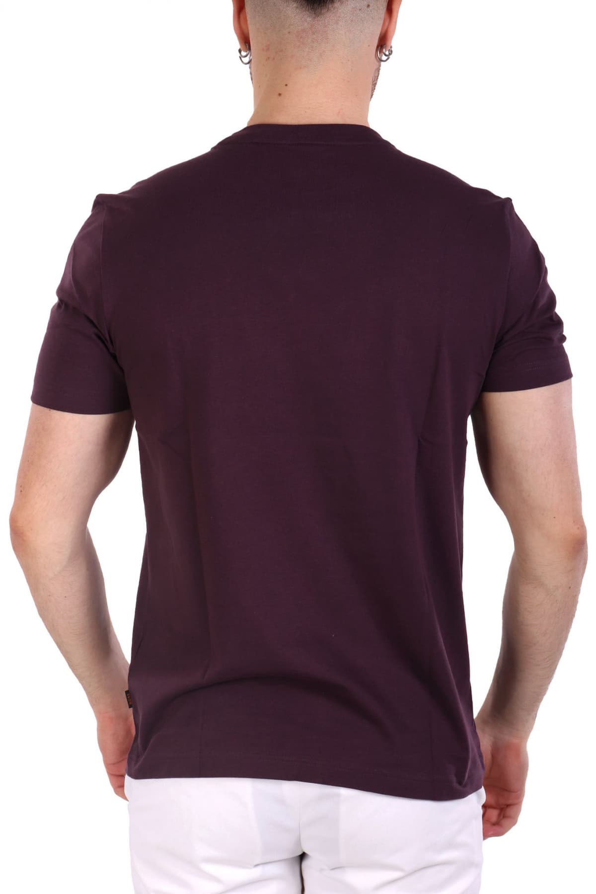 BOSS CASUAL T-SHIRT ΜΕ ΣΤΑΜΠΑ REGULAR FIT TE_SPIDERBAT ΜΕΛΙΤΖΑΝΙ