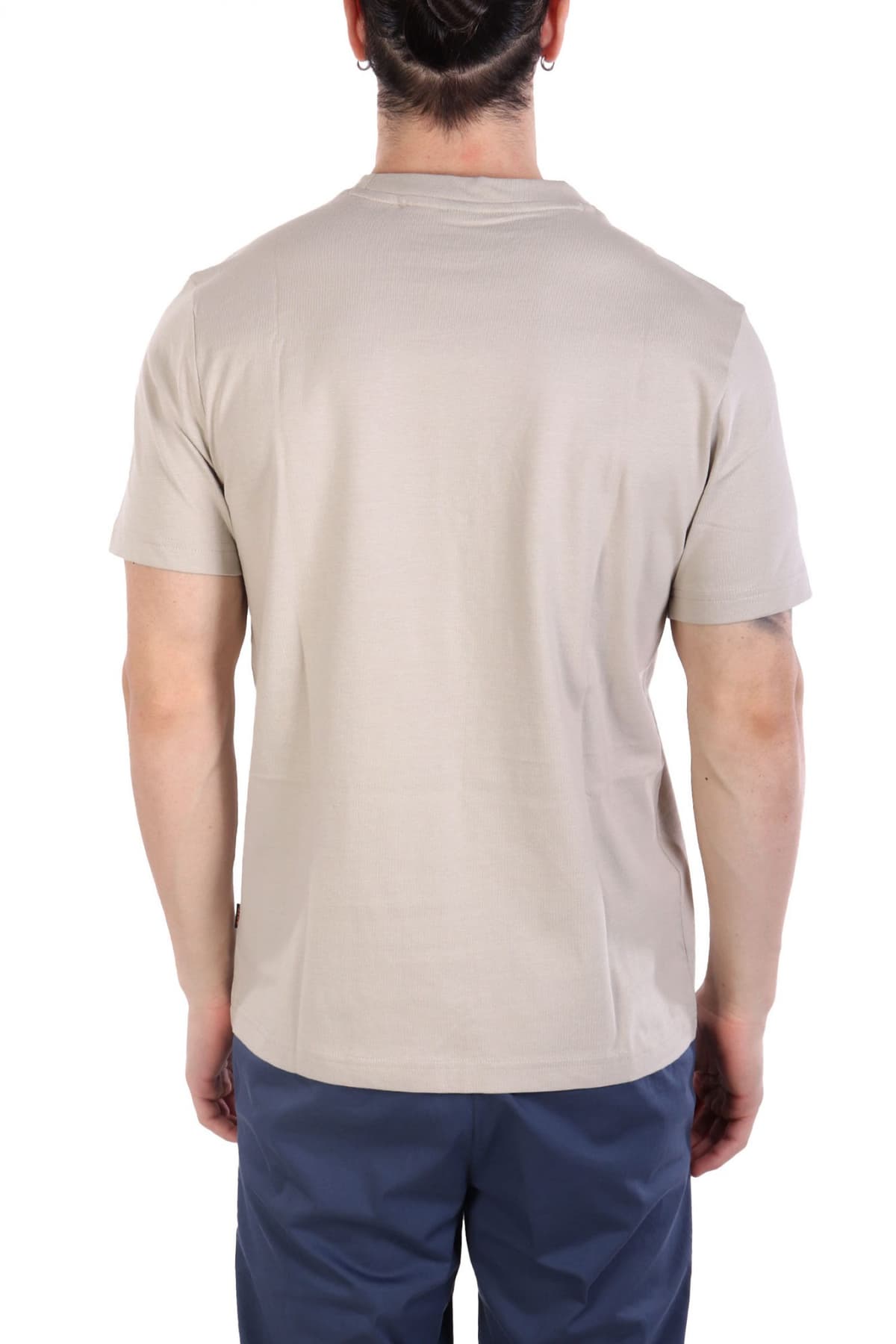 BOSS CASUAL T-SHIRT ΜΕ ΣΤΑΜΠΑ REGULAR FIT TE_MEXTOUR ΑΝΟΙΧΤΟ ΜΠΕΖ