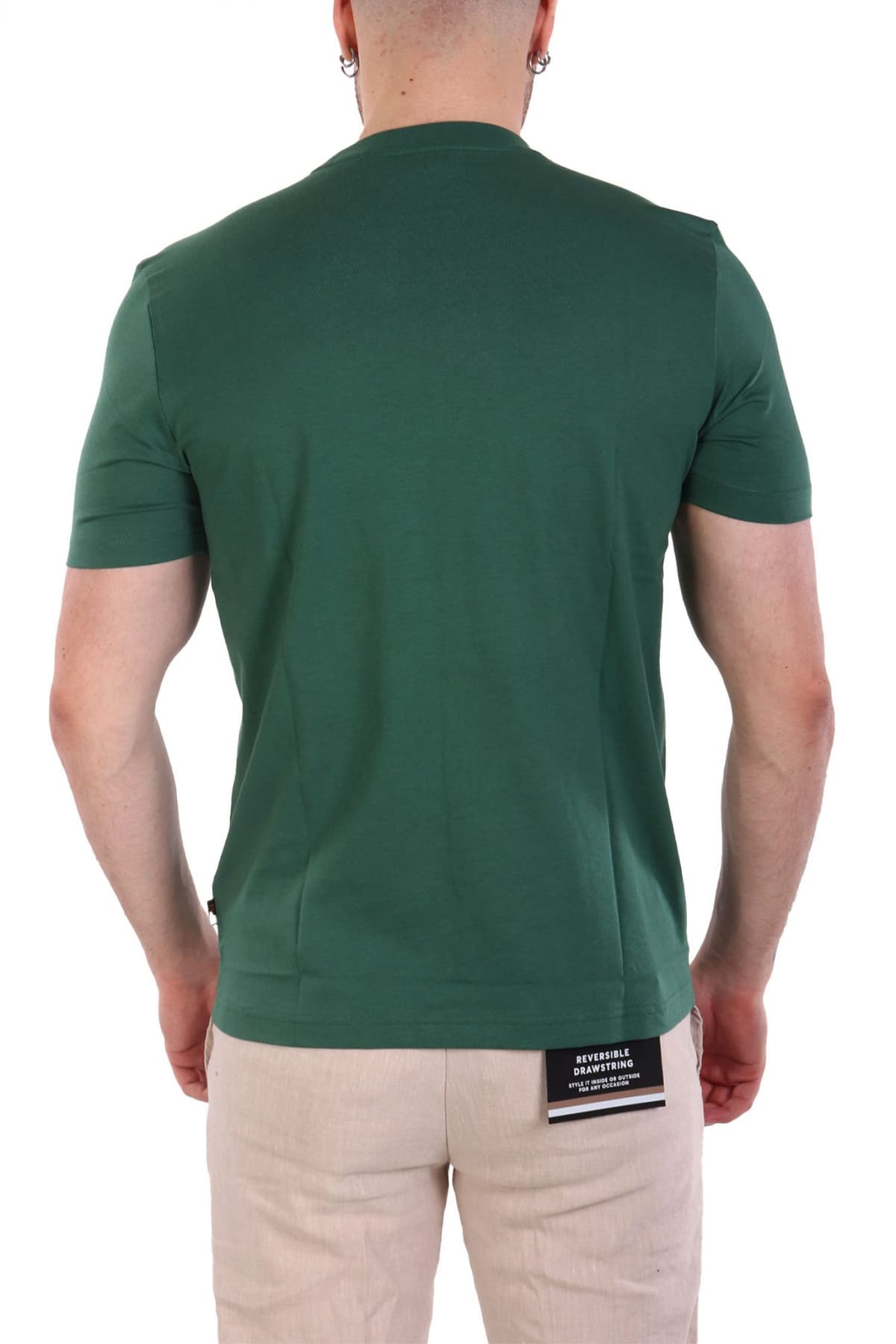 BOSS CASUAL T-SHIRT ΜΕ ΣΤΑΜΠΑ REGULAR FIT TE_INJUNGLE ΠΡΑΣΙΝΟ