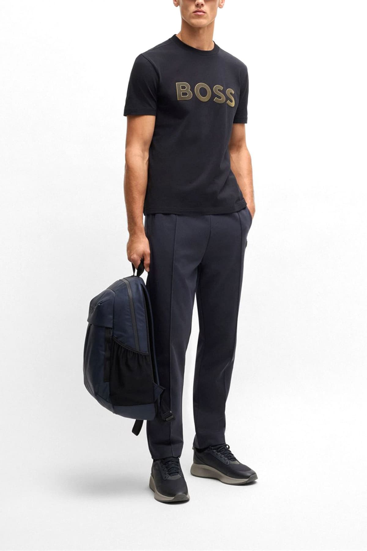 BOSS ATHLEISURE T-SHIRT REGULAR FIT TEE TL LOGO ΜΠΛΕ