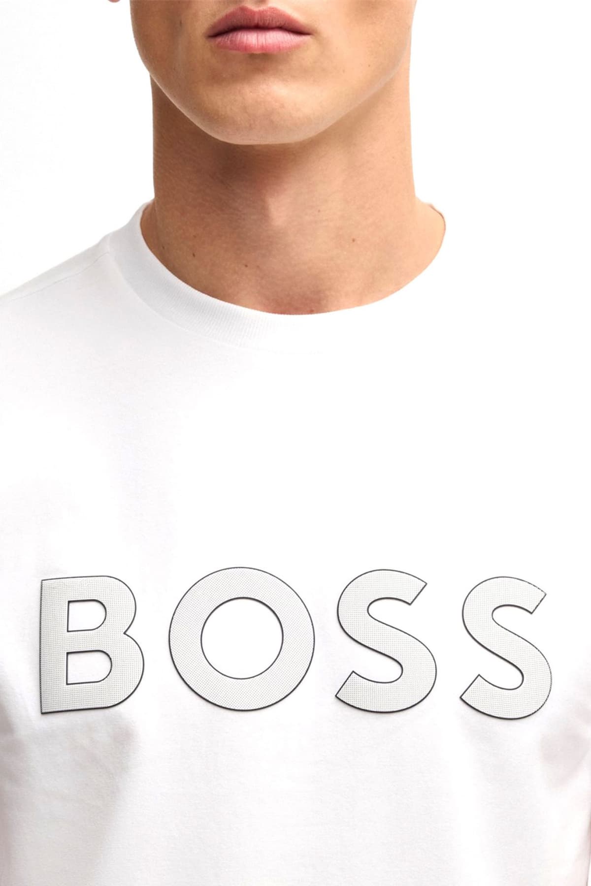 BOSS ATHLEISURE T-SHIRT REGULAR FIT TEE TL LOGO ΛΕΥΚΟ