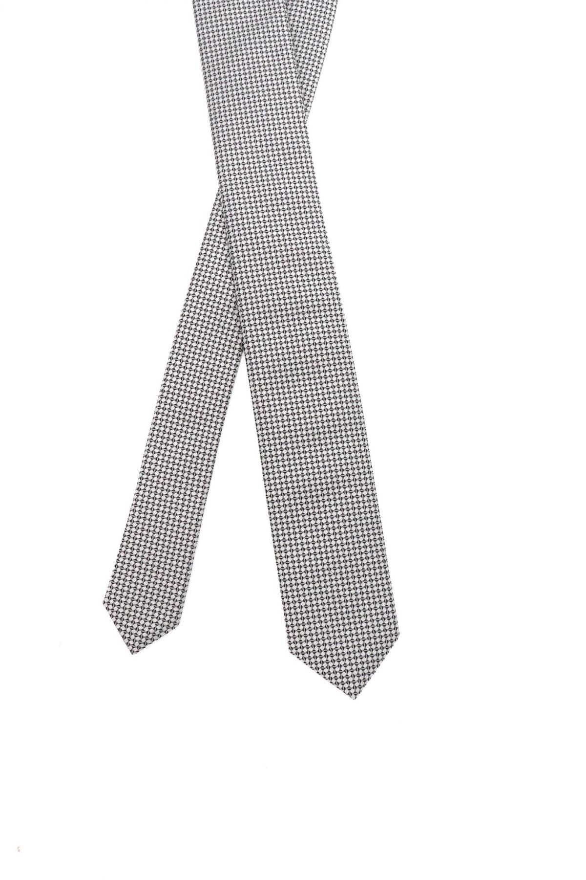 HUGO ΓΡΑΒΑΤΑ TIE CM 6 ΜΙΚΡΟΣΧΕΔΙΟ ΓΚΡΙ