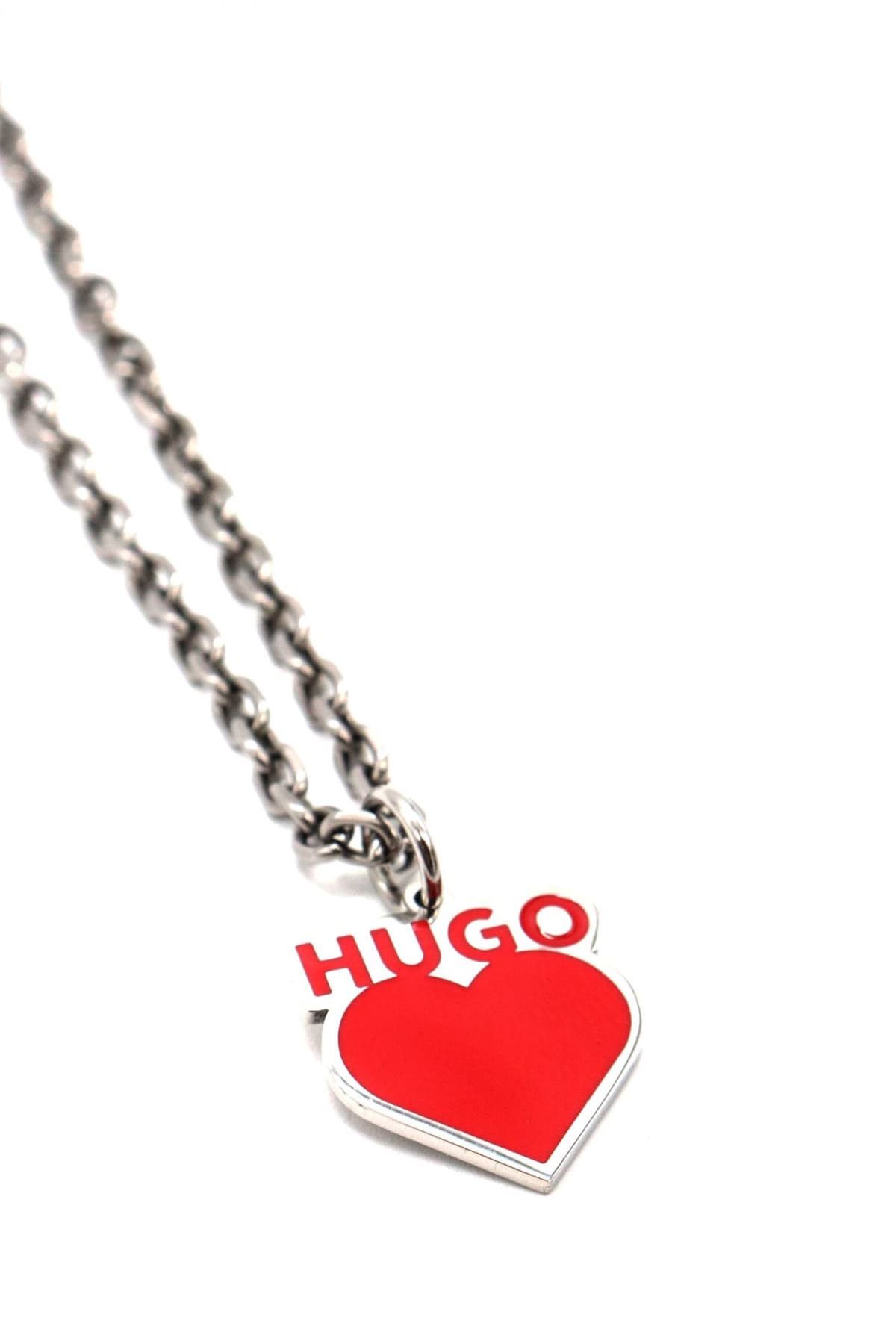 HUGO AΛΥΣΙΔΑ ΛAIMOY E-HEART-NEC ΚΟΚΚΙΝΟ-ΑΣΗΜΙ