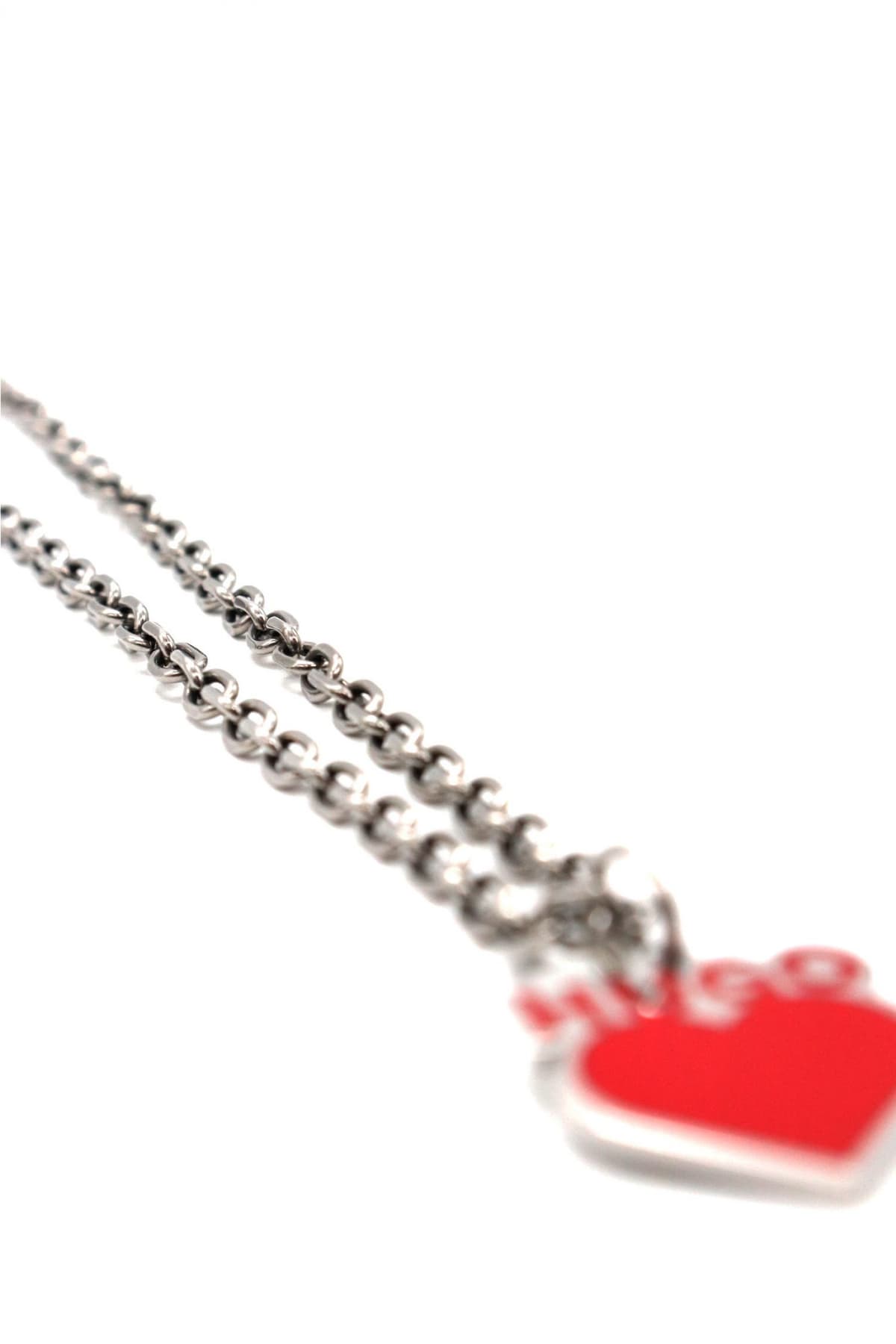 HUGO AΛΥΣΙΔΑ ΛAIMOY E-HEART-NEC ΚΟΚΚΙΝΟ-ΑΣΗΜΙ