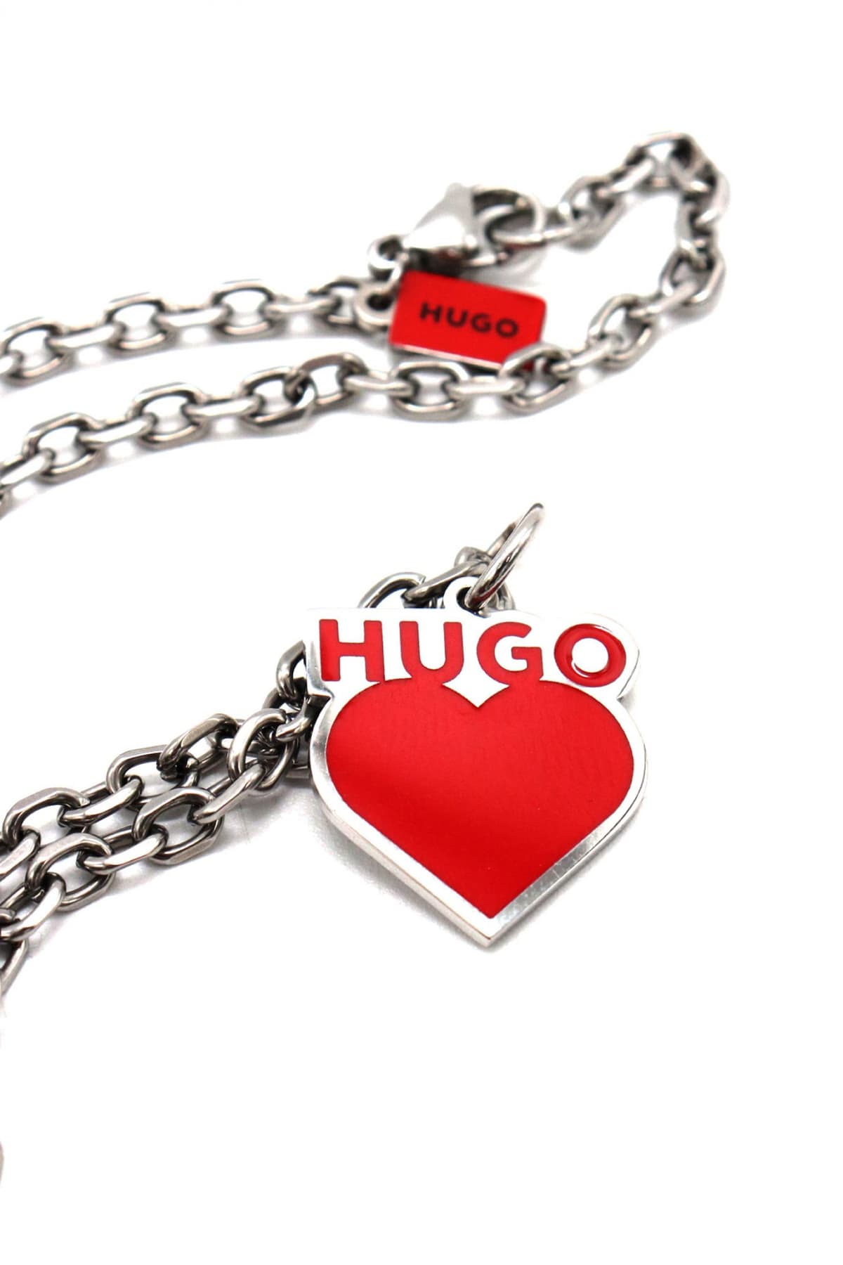 HUGO AΛΥΣΙΔΑ ΛAIMOY E-HEART-NEC ΚΟΚΚΙΝΟ-ΑΣΗΜΙ