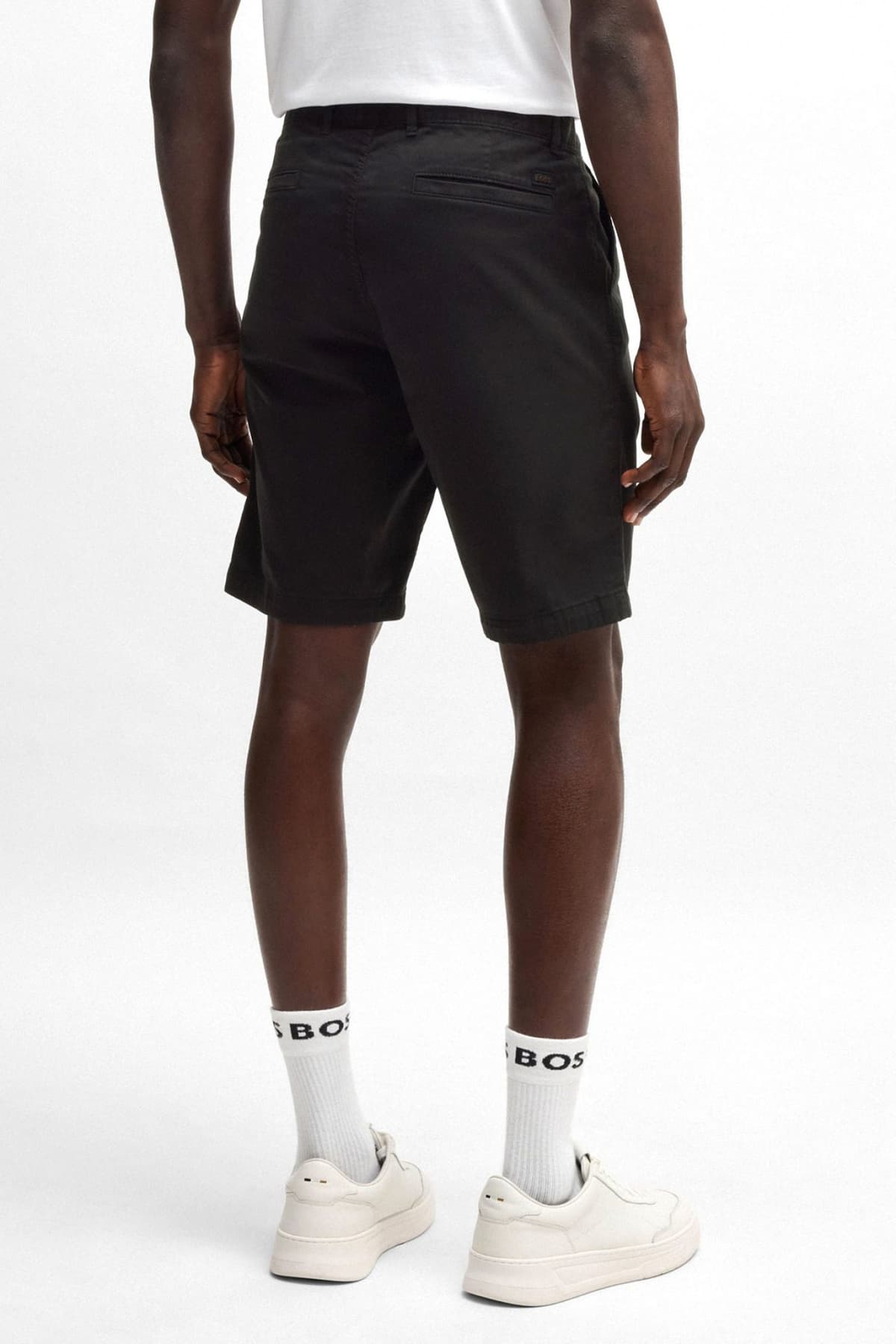 BOSS CASUAL ΒΕΡΜΟΥΔΑ CHINO SLIM FIT CHINO SLIM SHORTS ΜΑΥΡΟ