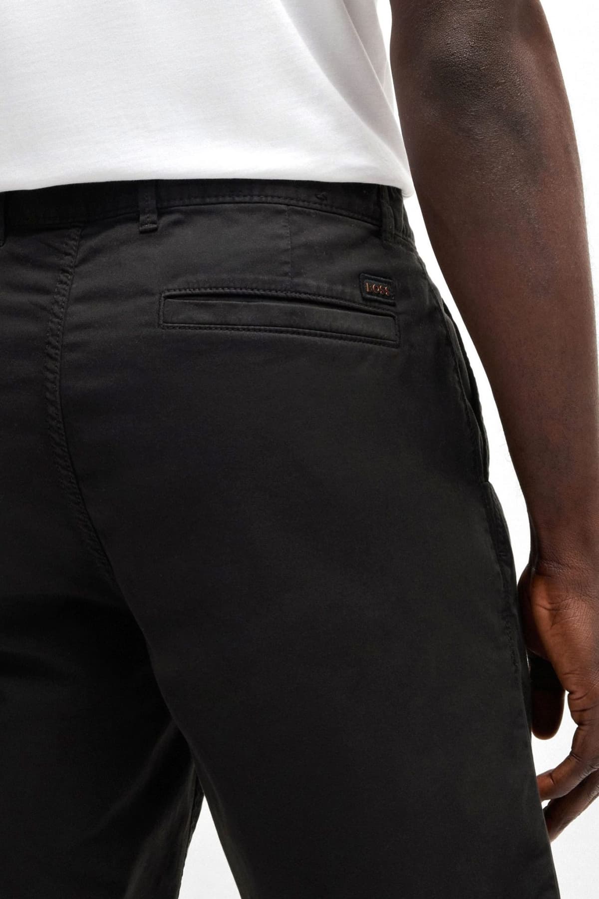 BOSS CASUAL ΒΕΡΜΟΥΔΑ CHINO SLIM FIT CHINO SLIM SHORTS ΜΑΥΡΟ