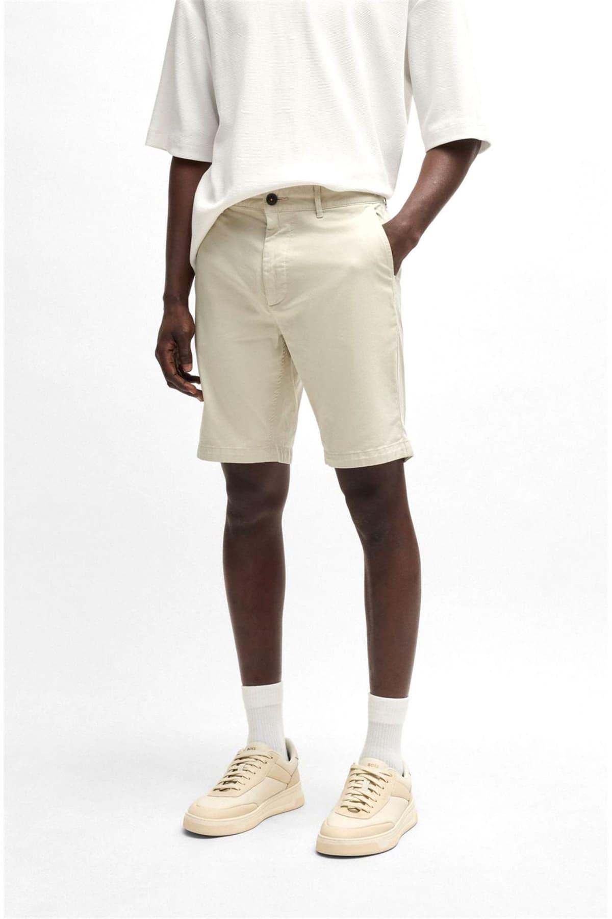 BOSS CASUAL ΒΕΡΜΟΥΔΑ CHINO SLIM FIT CHINO SLIM SHORTS ΜΠΕΖ