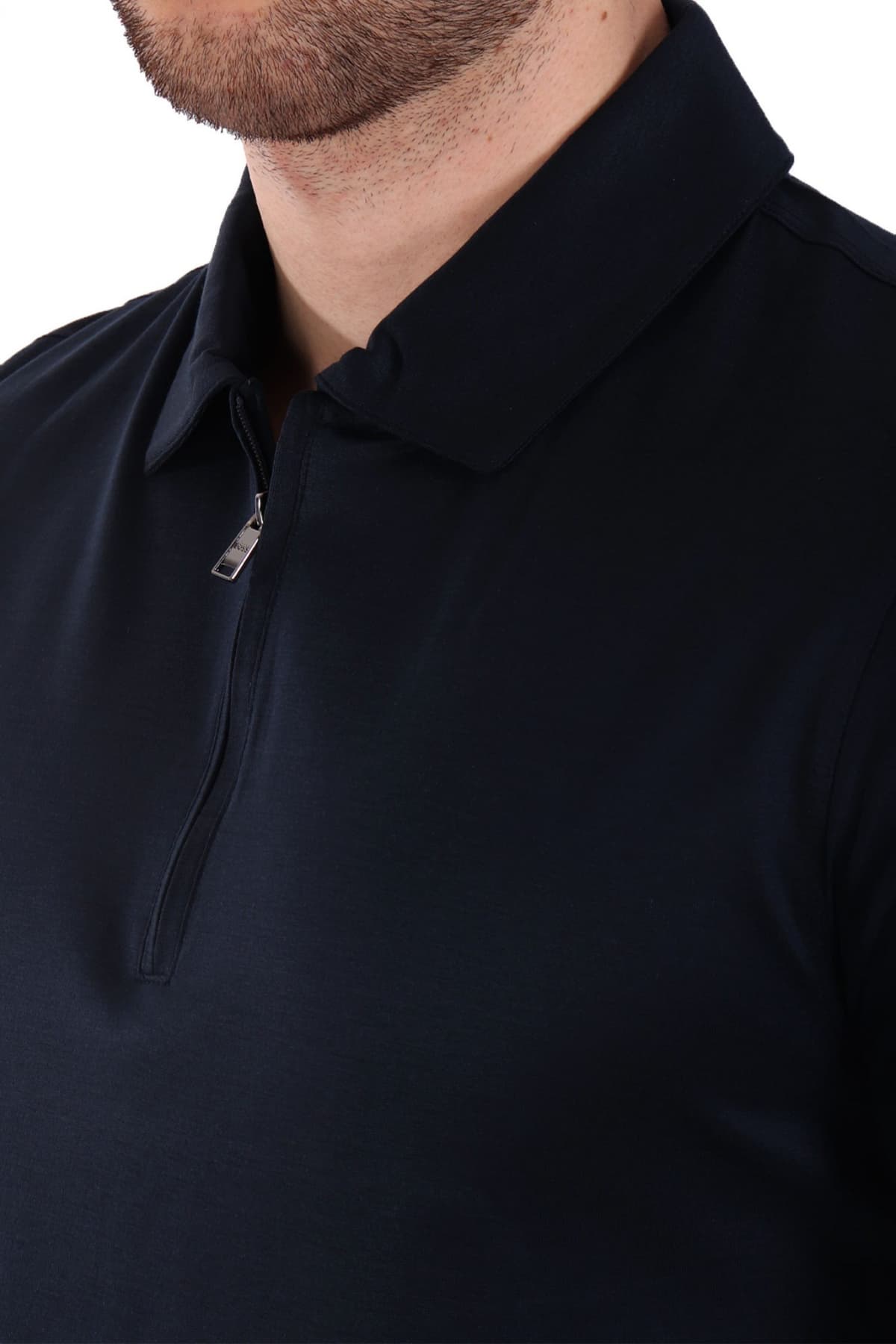 BOSS POLO HALFZIP H-PARAS 50 ΜΠΛΕ