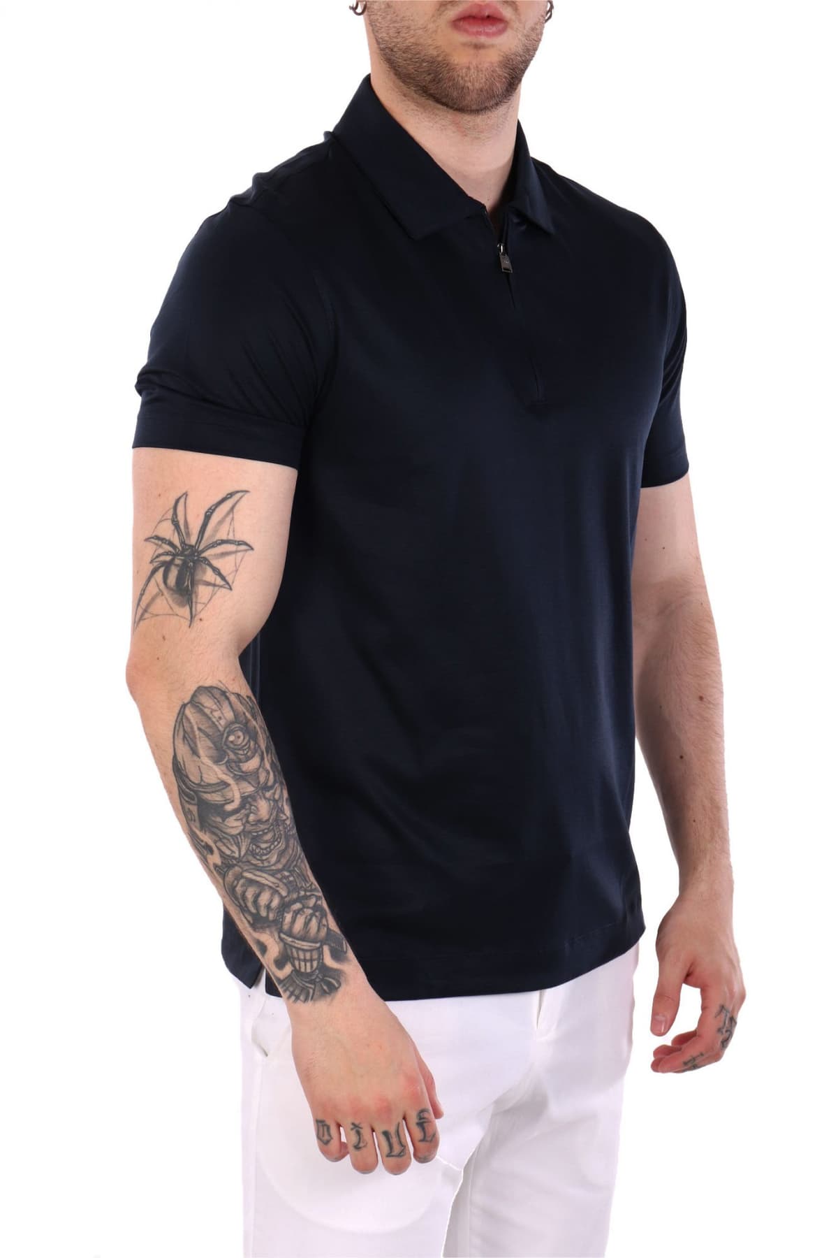 BOSS POLO HALFZIP H-PARAS 50 ΜΠΛΕ