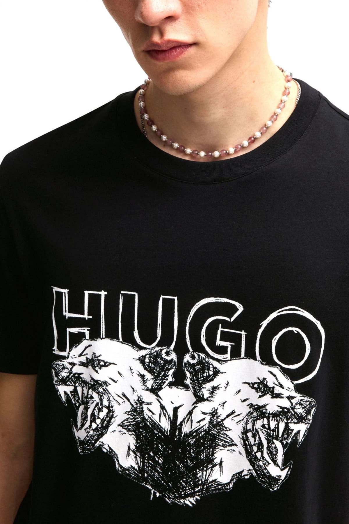 HUGO T-SHIRT DURRO LOGO ΜΑΥΡΟ